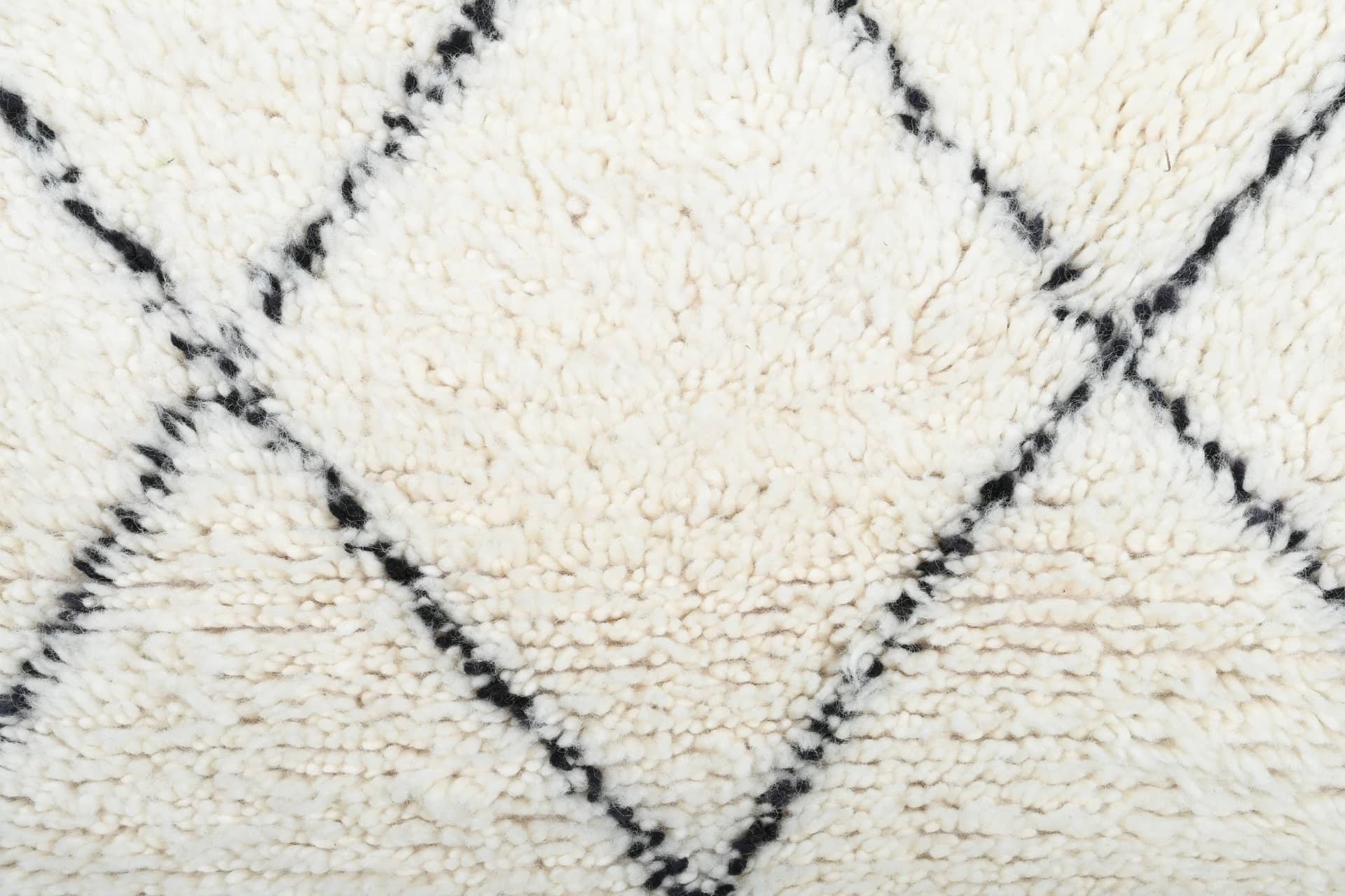 Ivory Black Crisscross Beni Ourain Rug