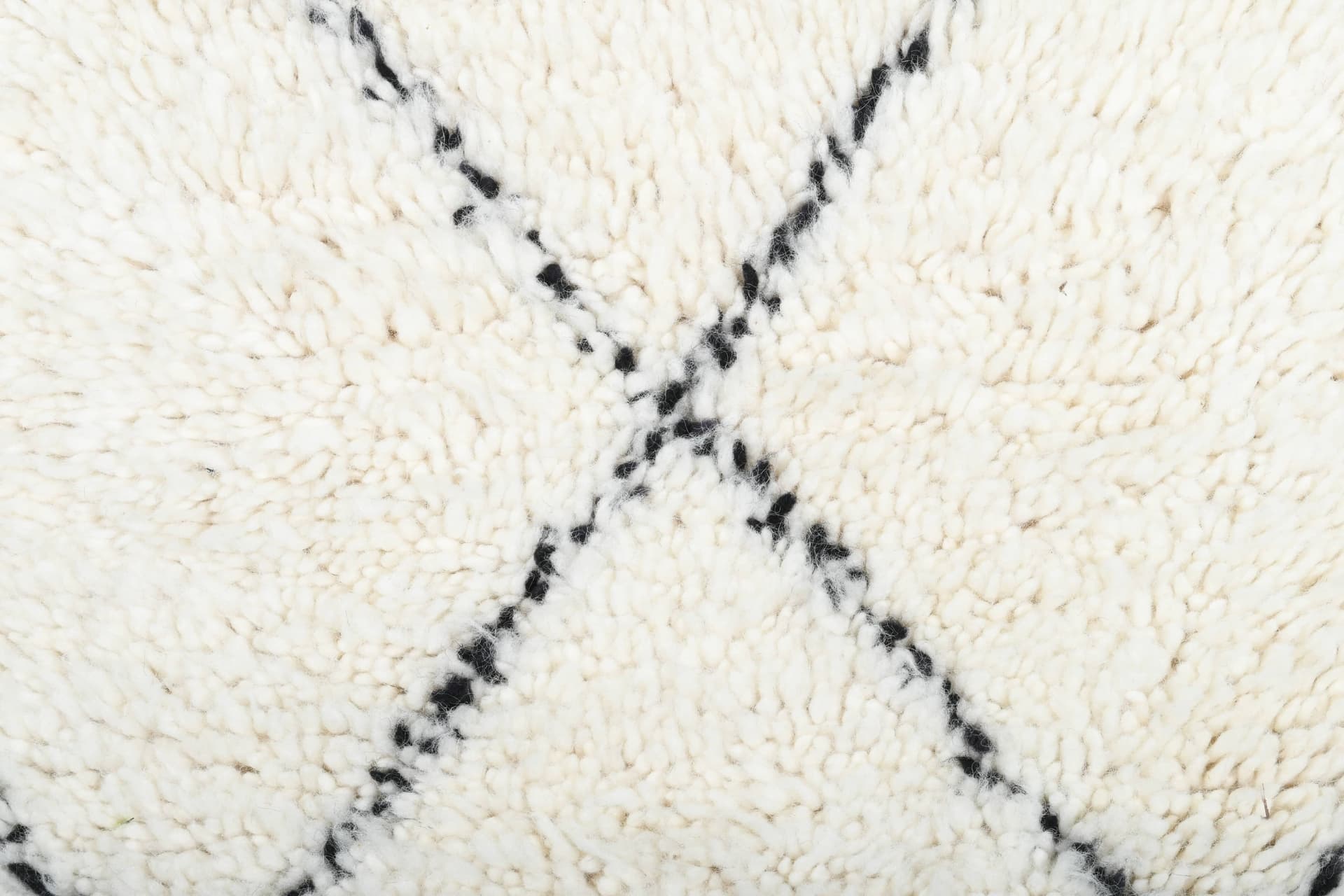 Ivory Black Crisscross Beni Ourain Rug