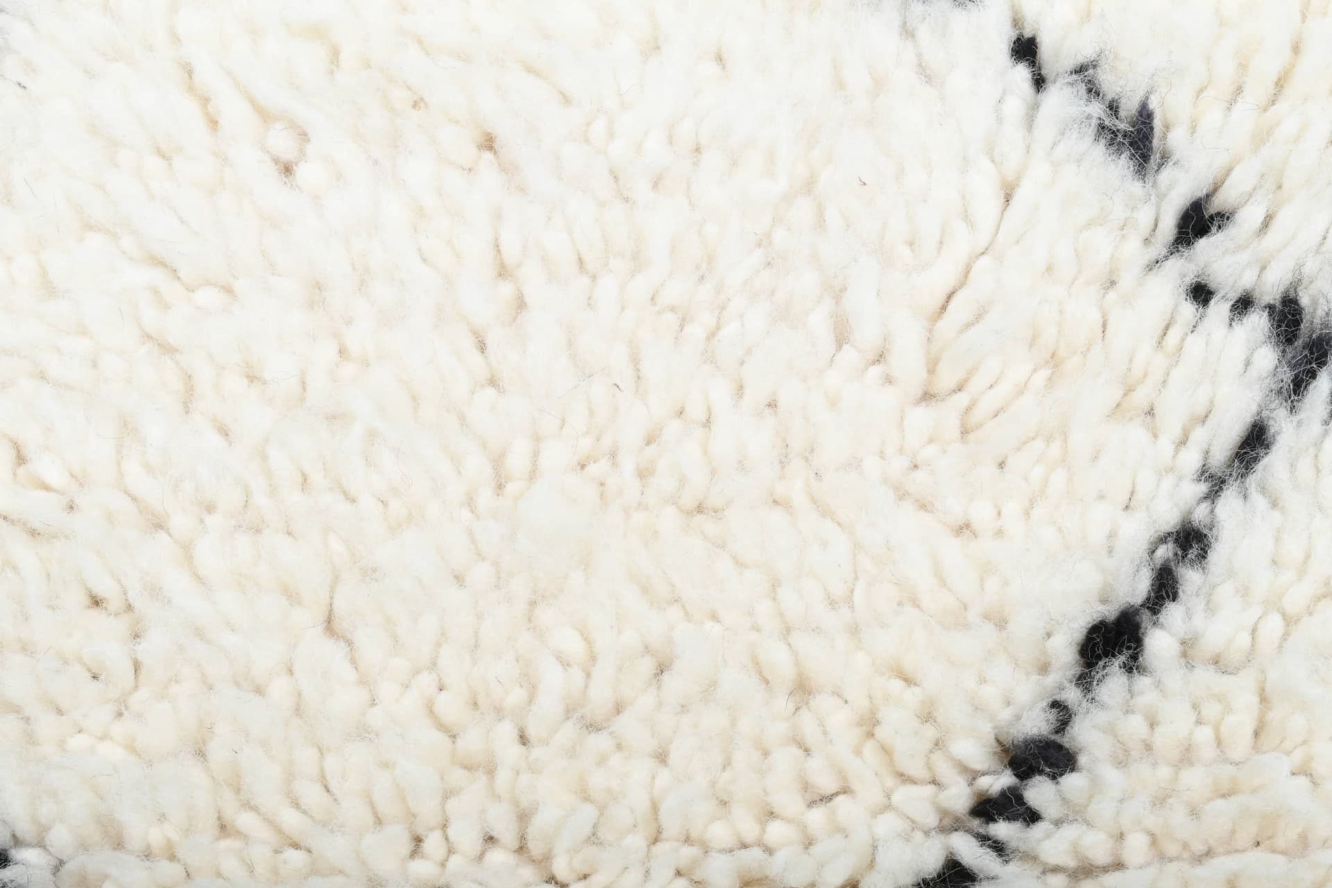 Ivory Black Crisscross Beni Ourain Rug