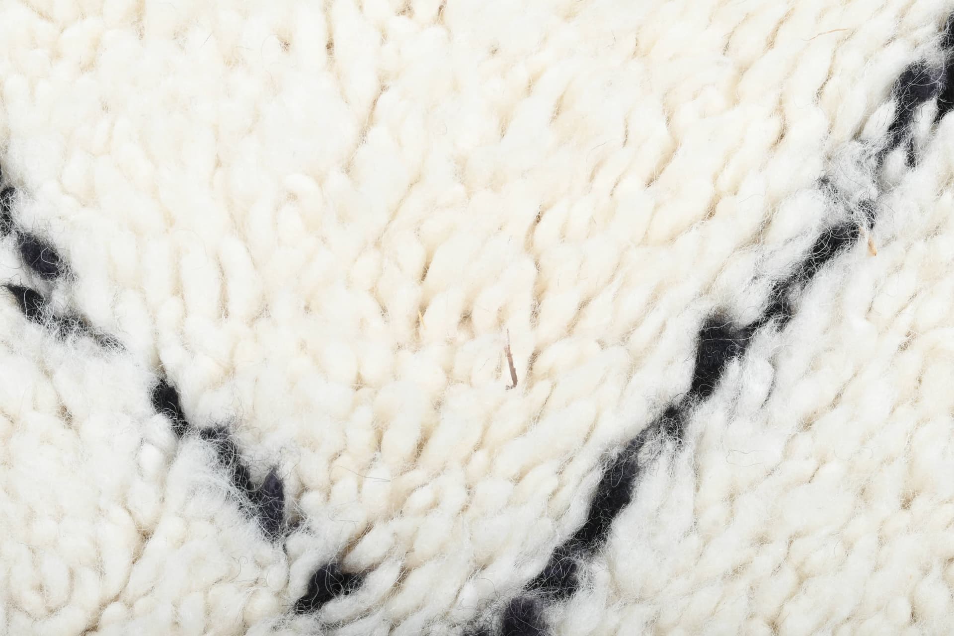 Ivory Black Crisscross Beni Ourain Rug