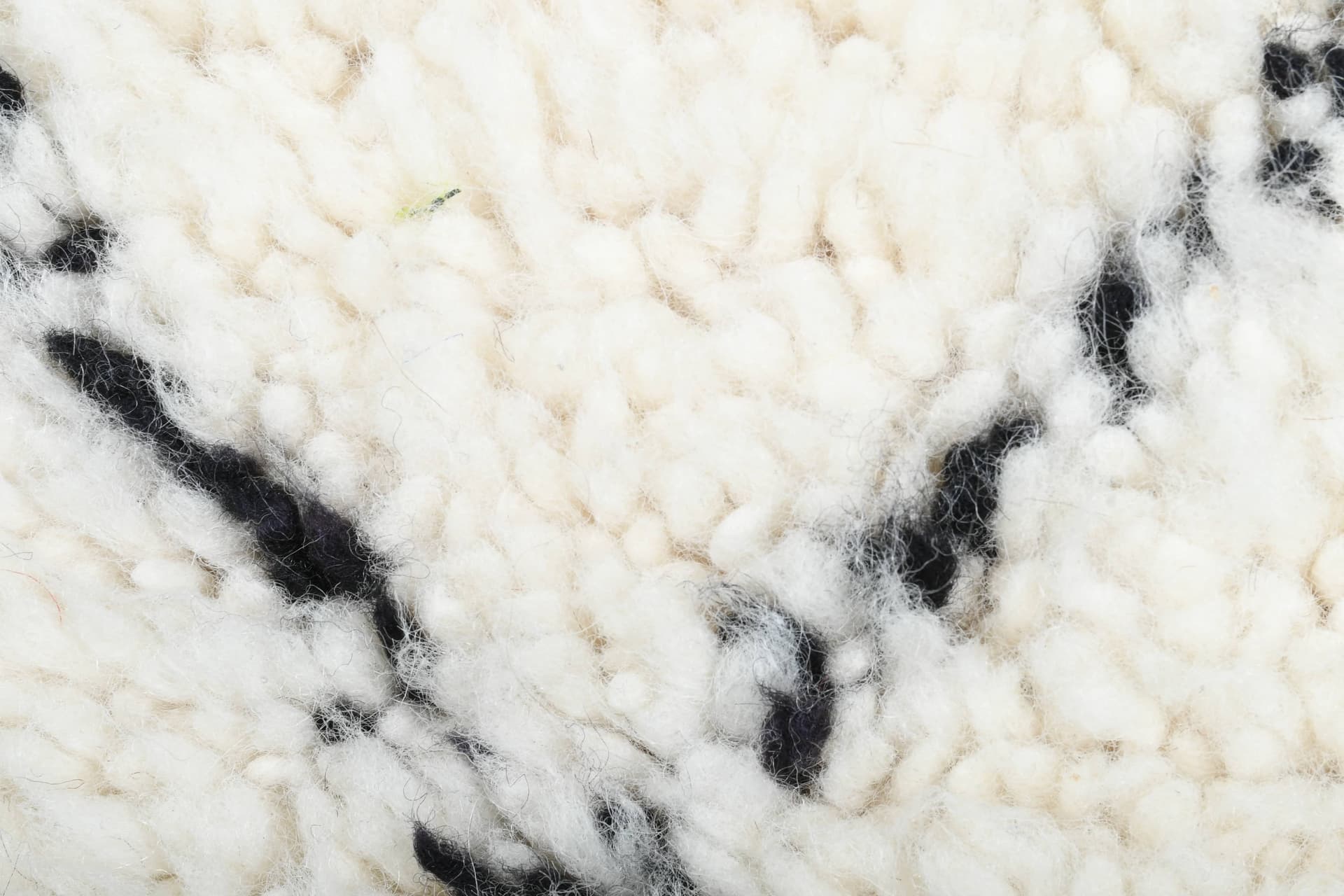 Ivory Black Crisscross Beni Ourain Rug