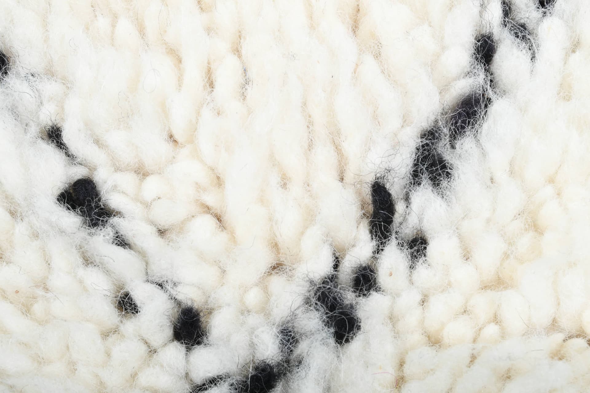 Ivory Black Crisscross Beni Ourain Rug