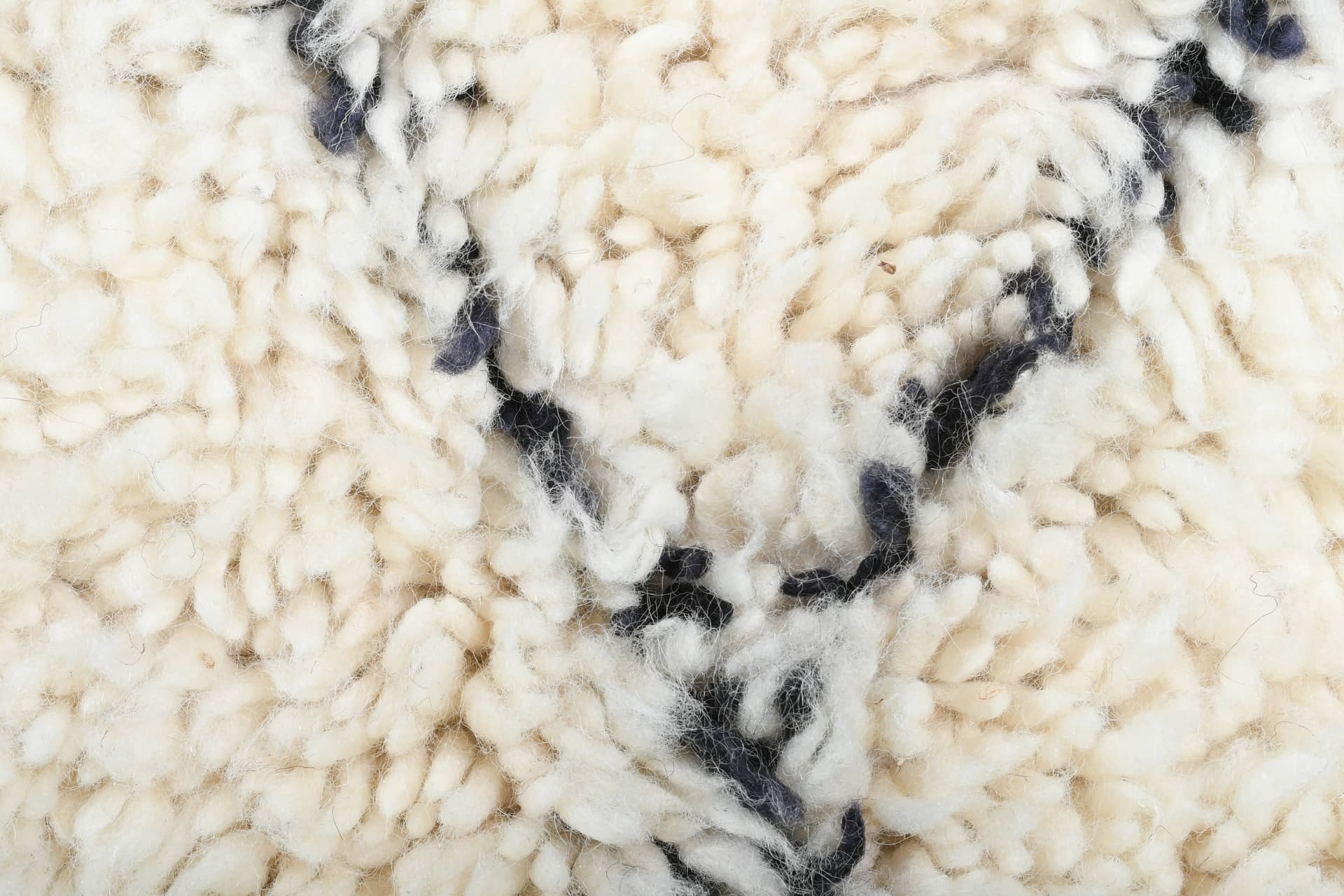 Ivory Overlapping Diamond Beni Ourain Rug