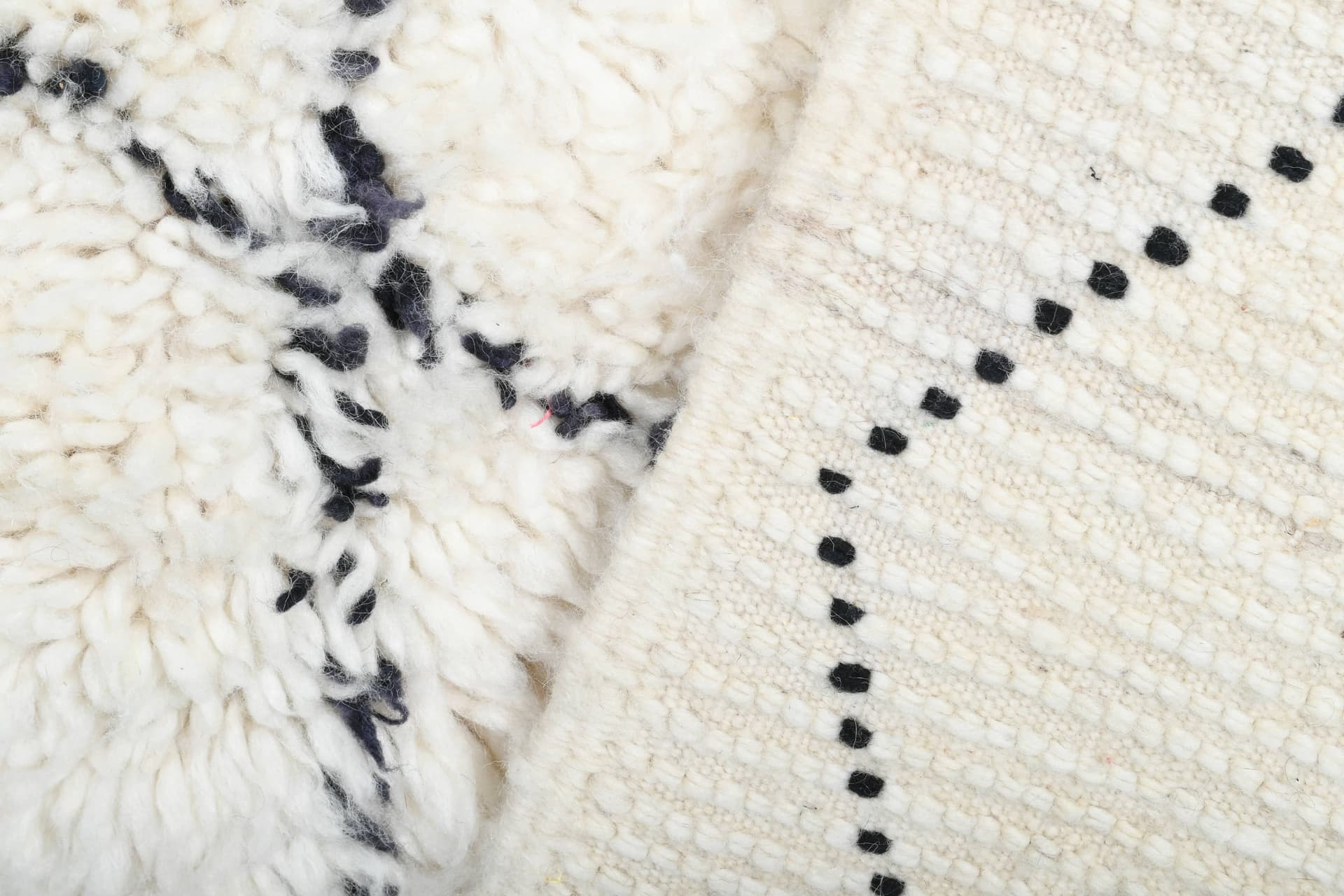 Ivory Overlapping Diamond Beni Ourain Rug