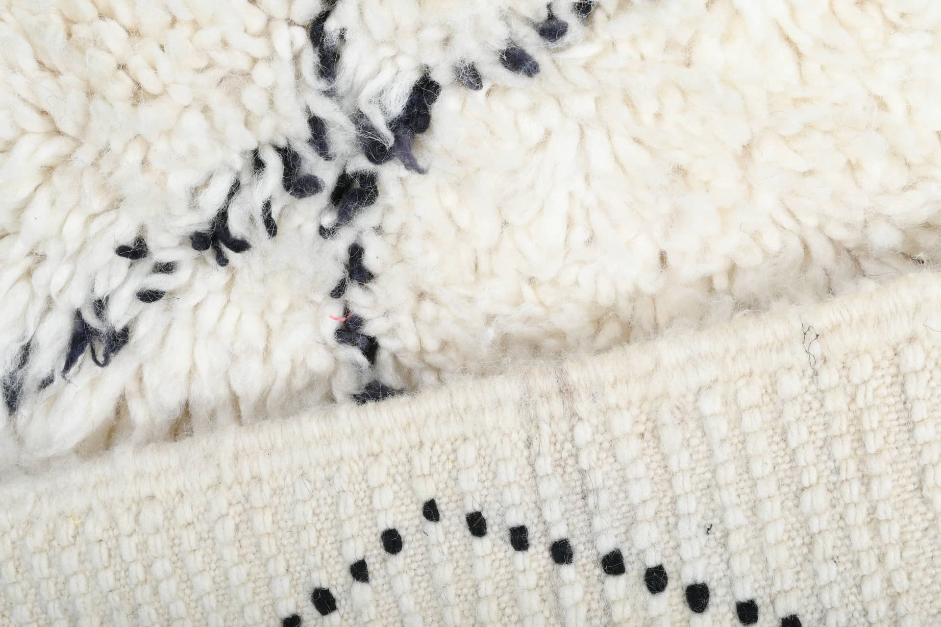 Ivory Overlapping Diamond Beni Ourain Rug