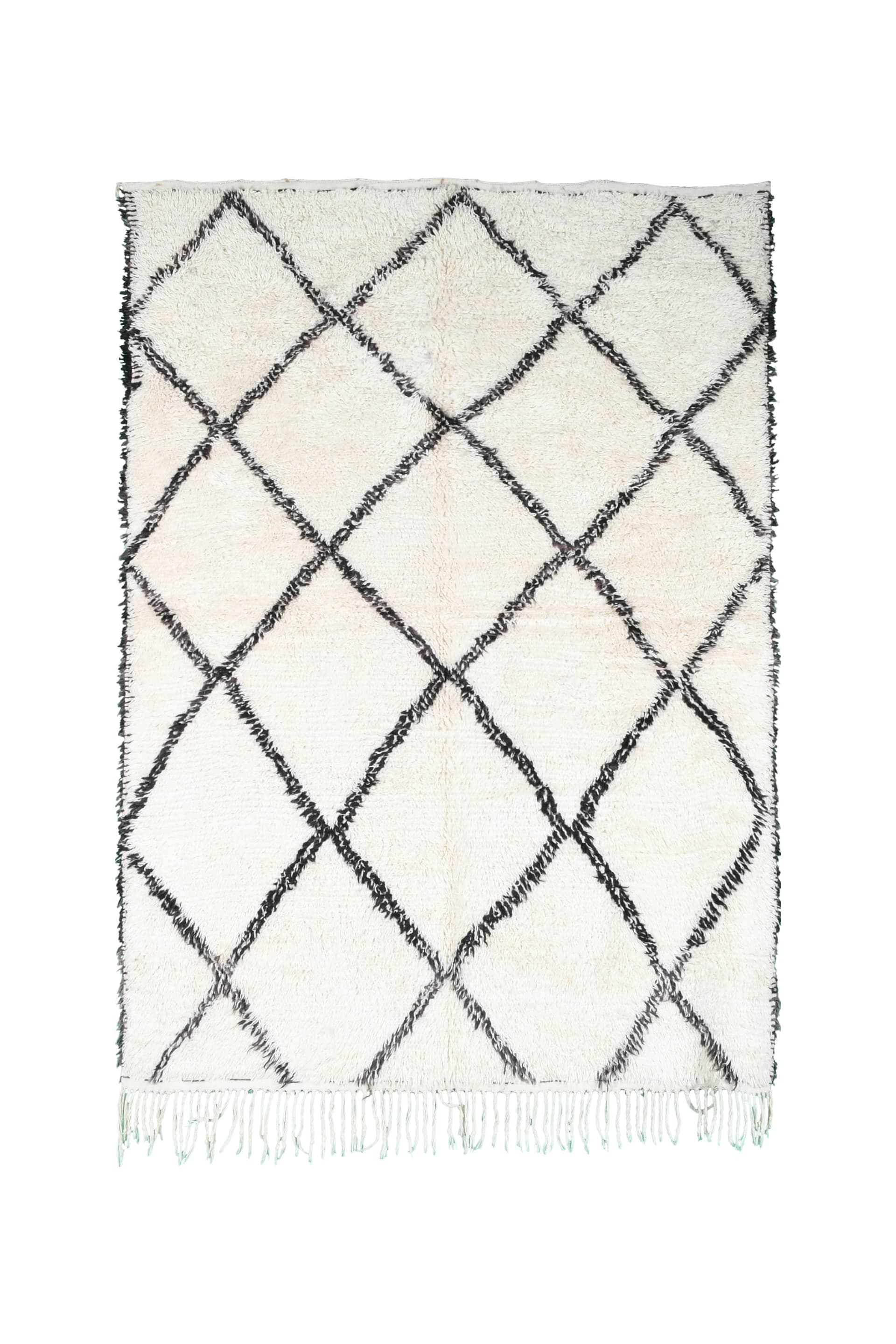 Ivory Black Open Diamond Rug