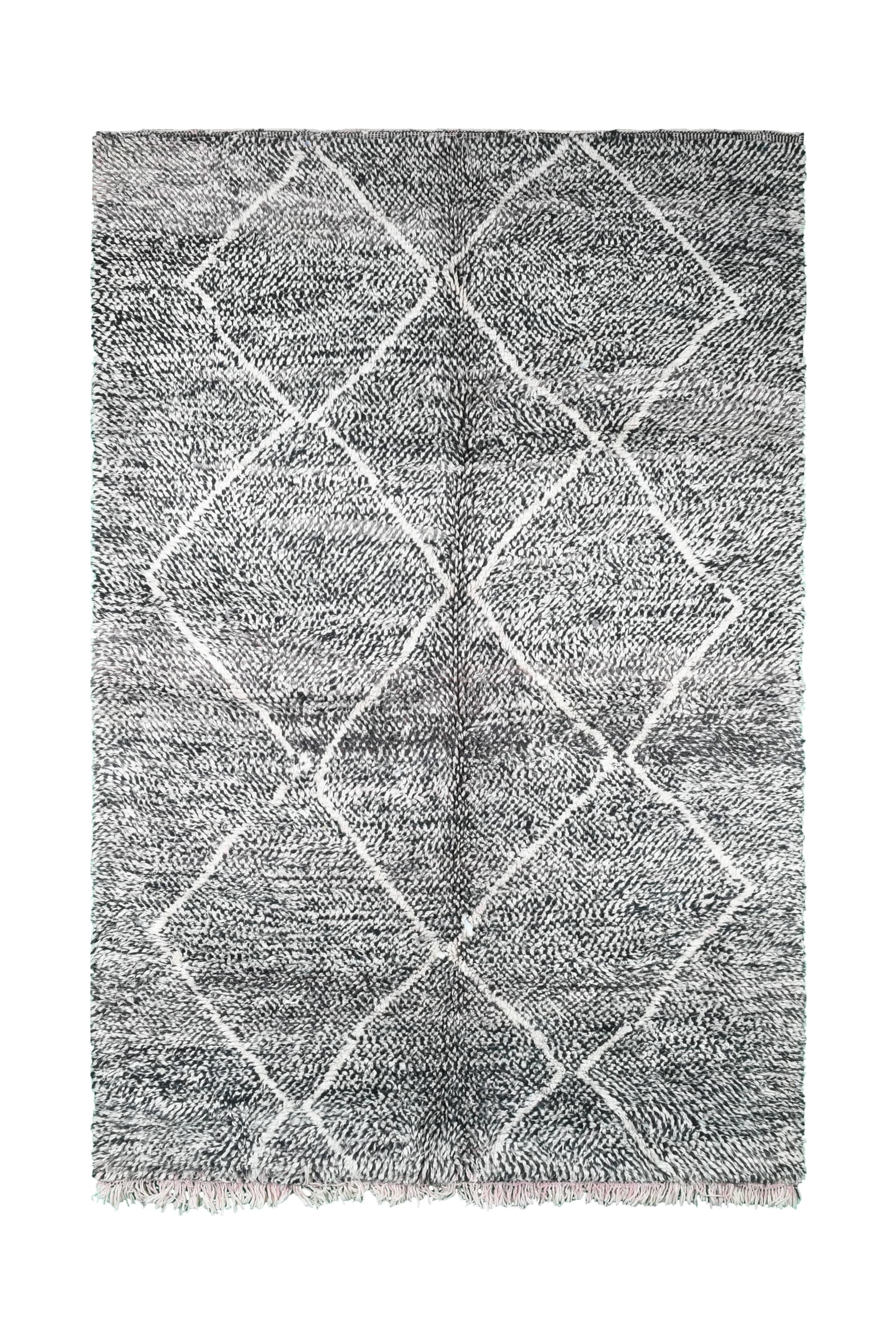 Black Lattice Beni Ourain Rug