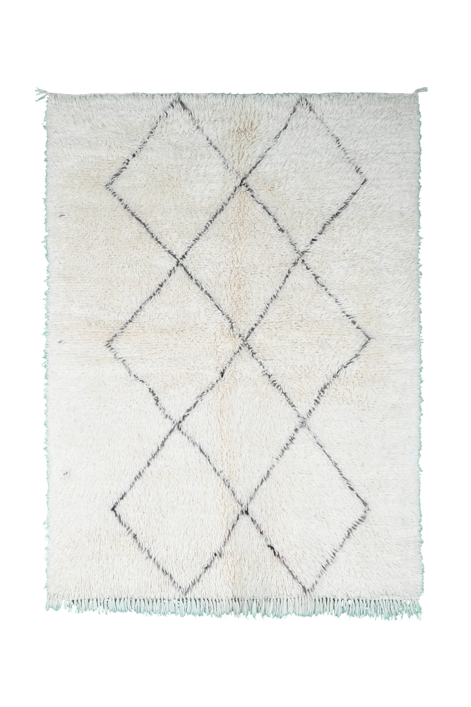 Ivory Crisscross Diamond Beni Ourain Rug