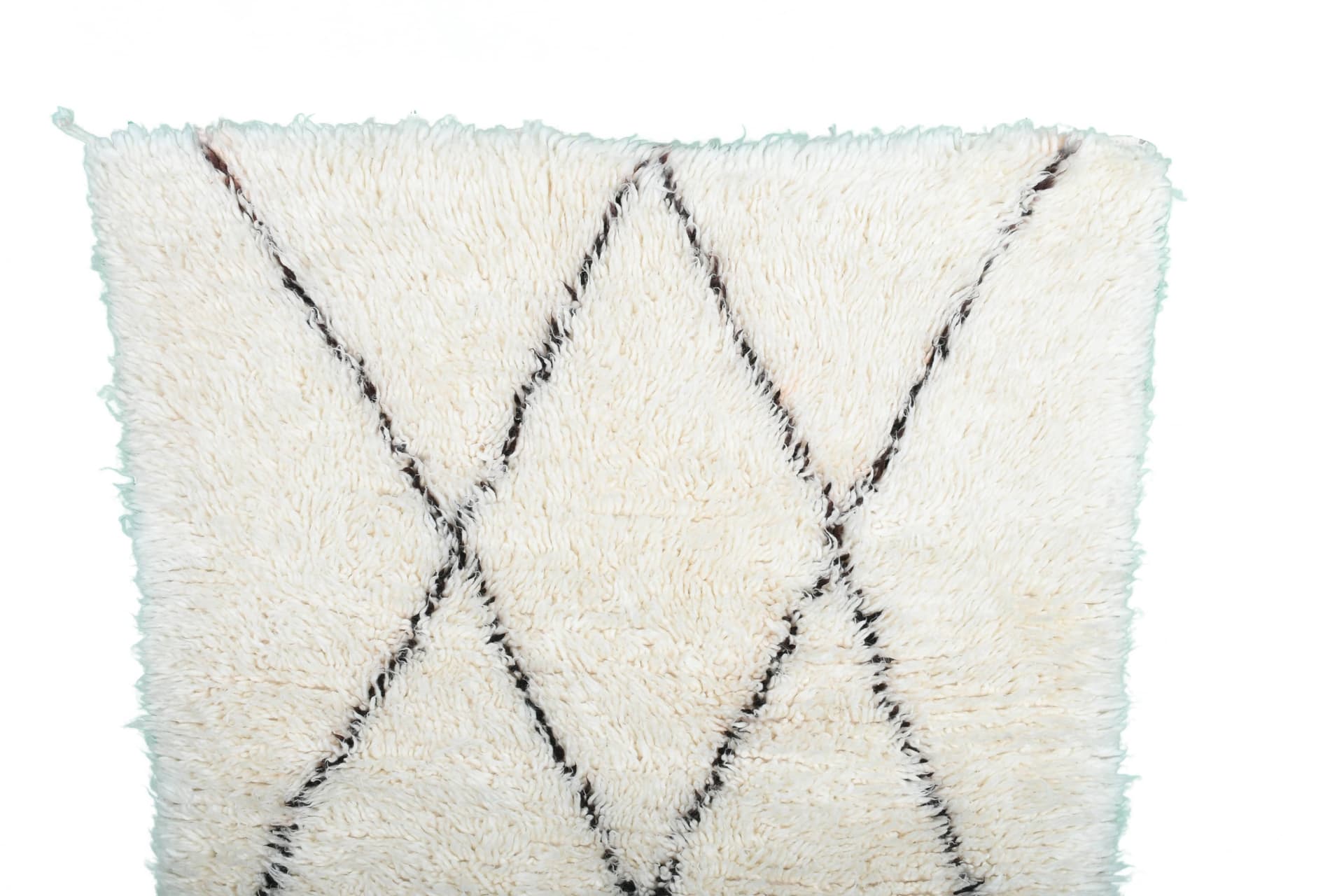 Ivory Interlocking Diamond Beni Ourain Rug