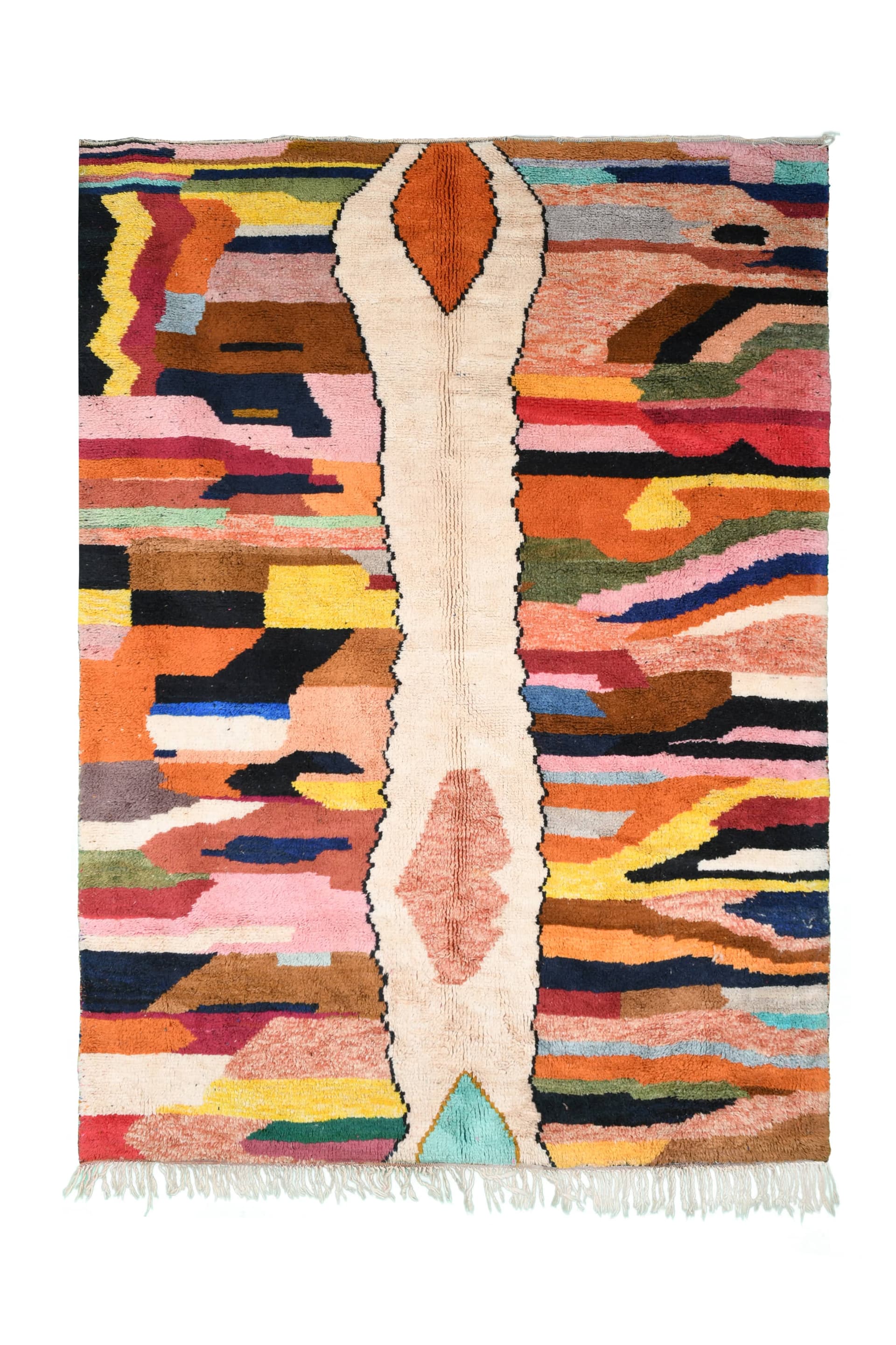 Multicolor Ivory Spine Beni Mrirt Rug