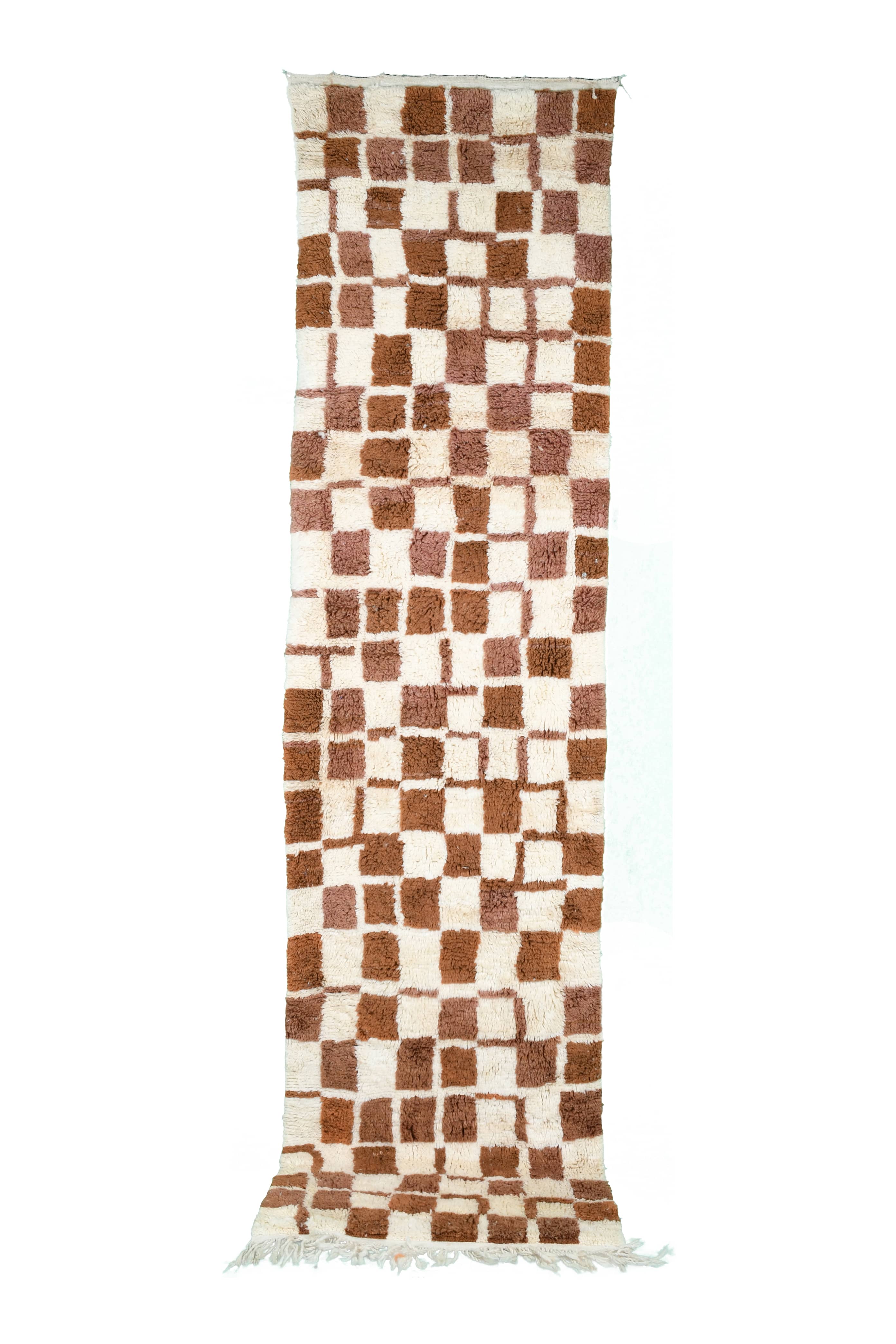 Ivory Brown Patchwork Runner Rug