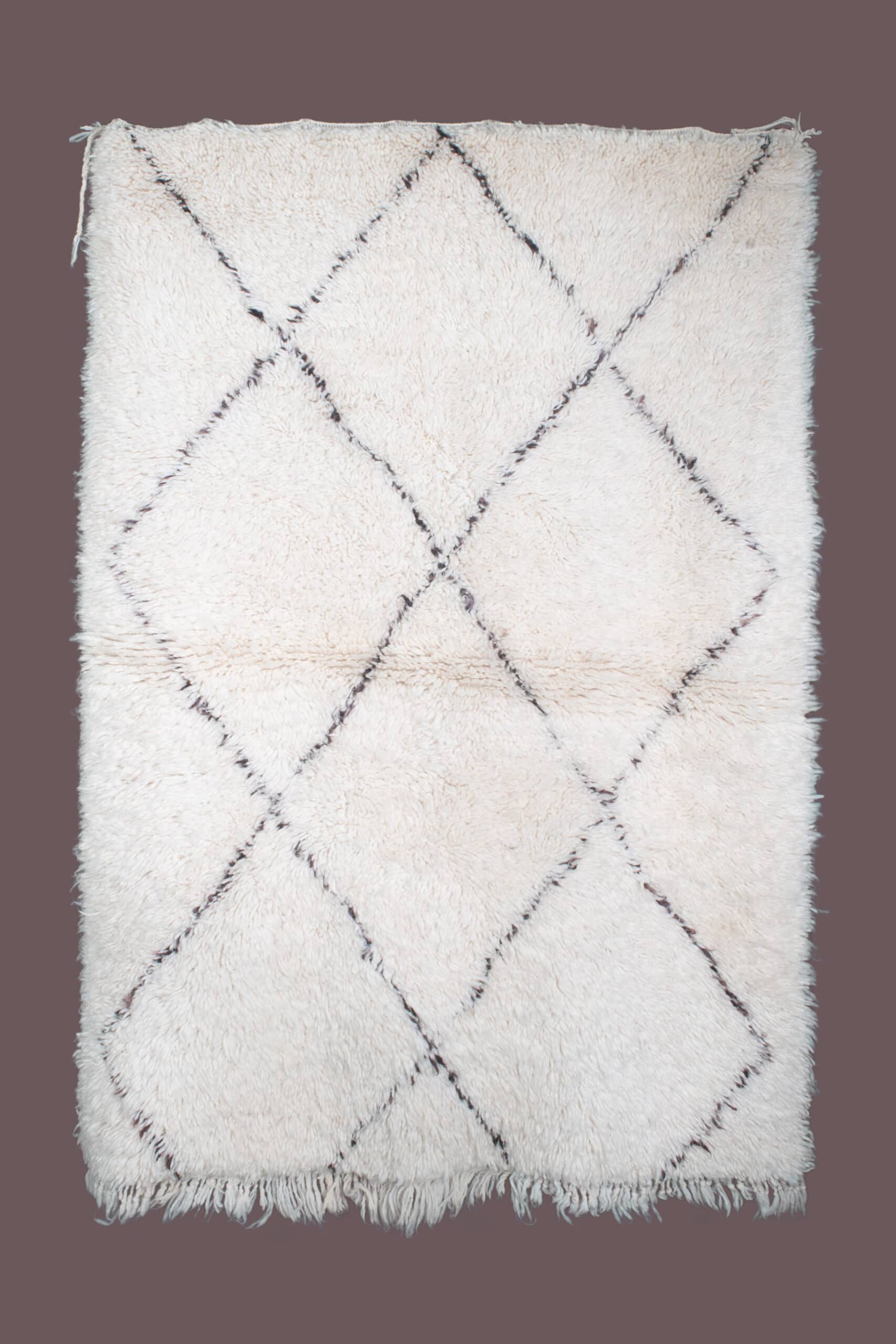 Ivory Angular Diamond Beni Ourain Rug