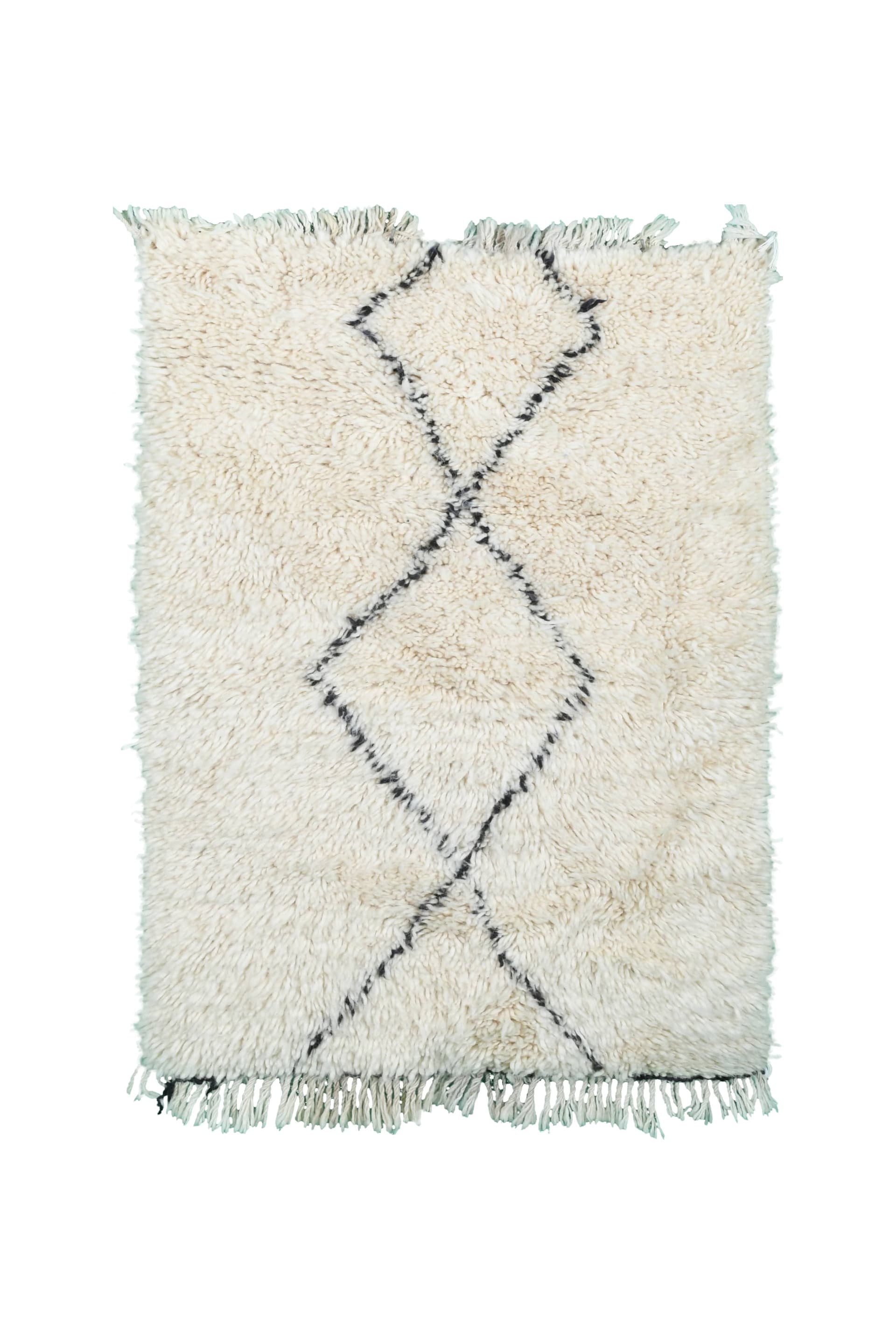 Ivory Crossline Beni Ourain Rug
