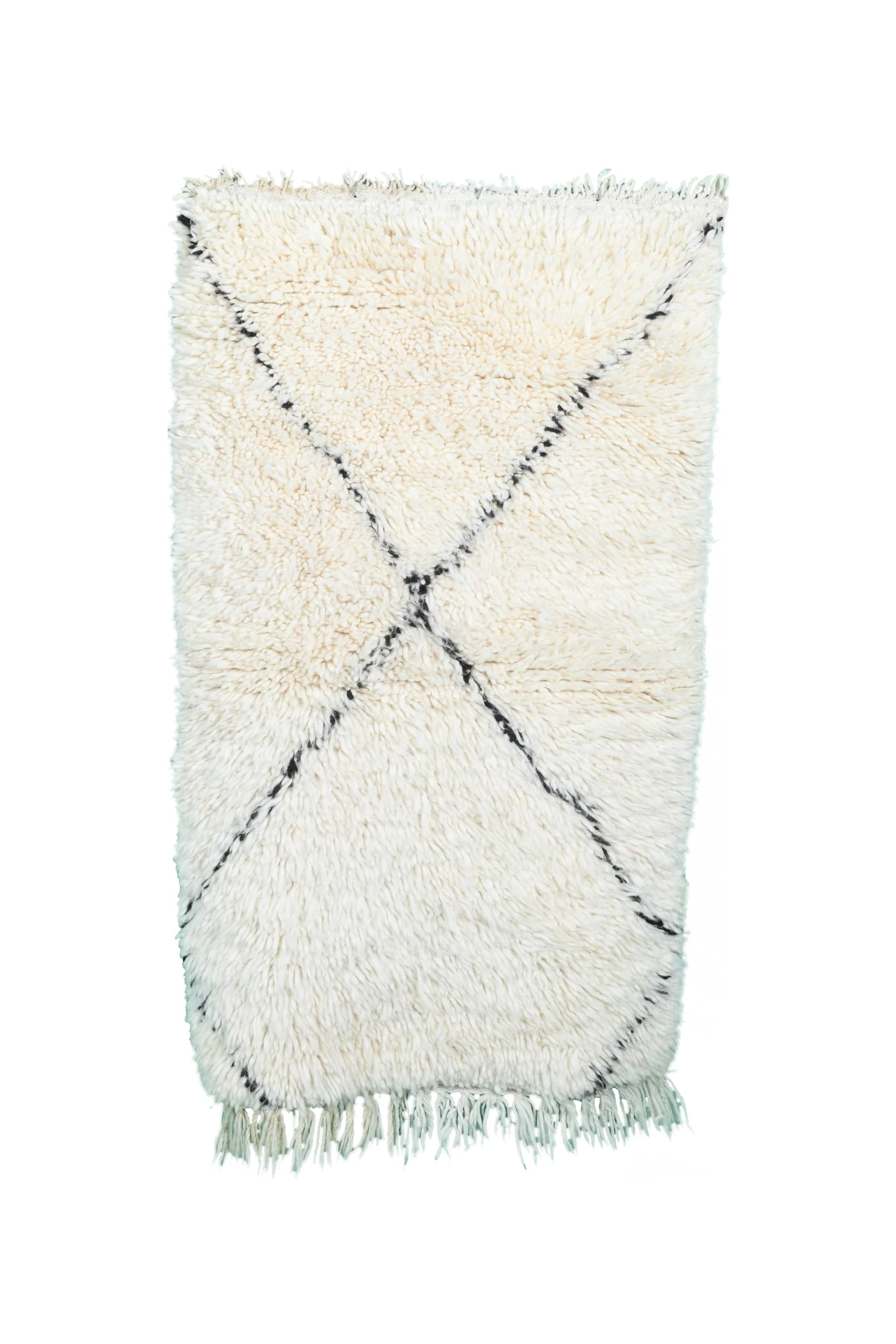 Ivory Diagonal X Beni Ourain Rug