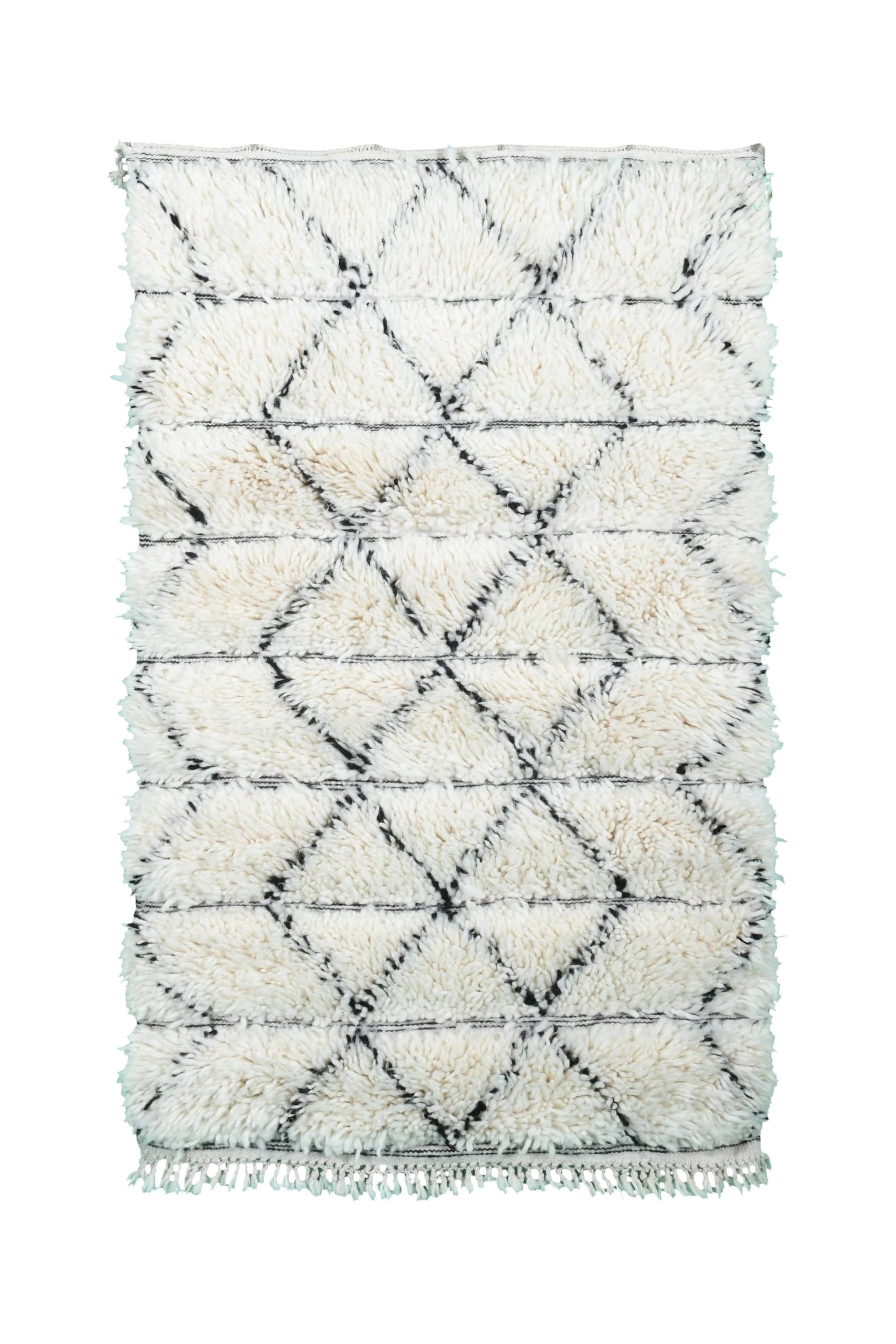 Ivory Horizontal Diamond Beni Ourain Rug
