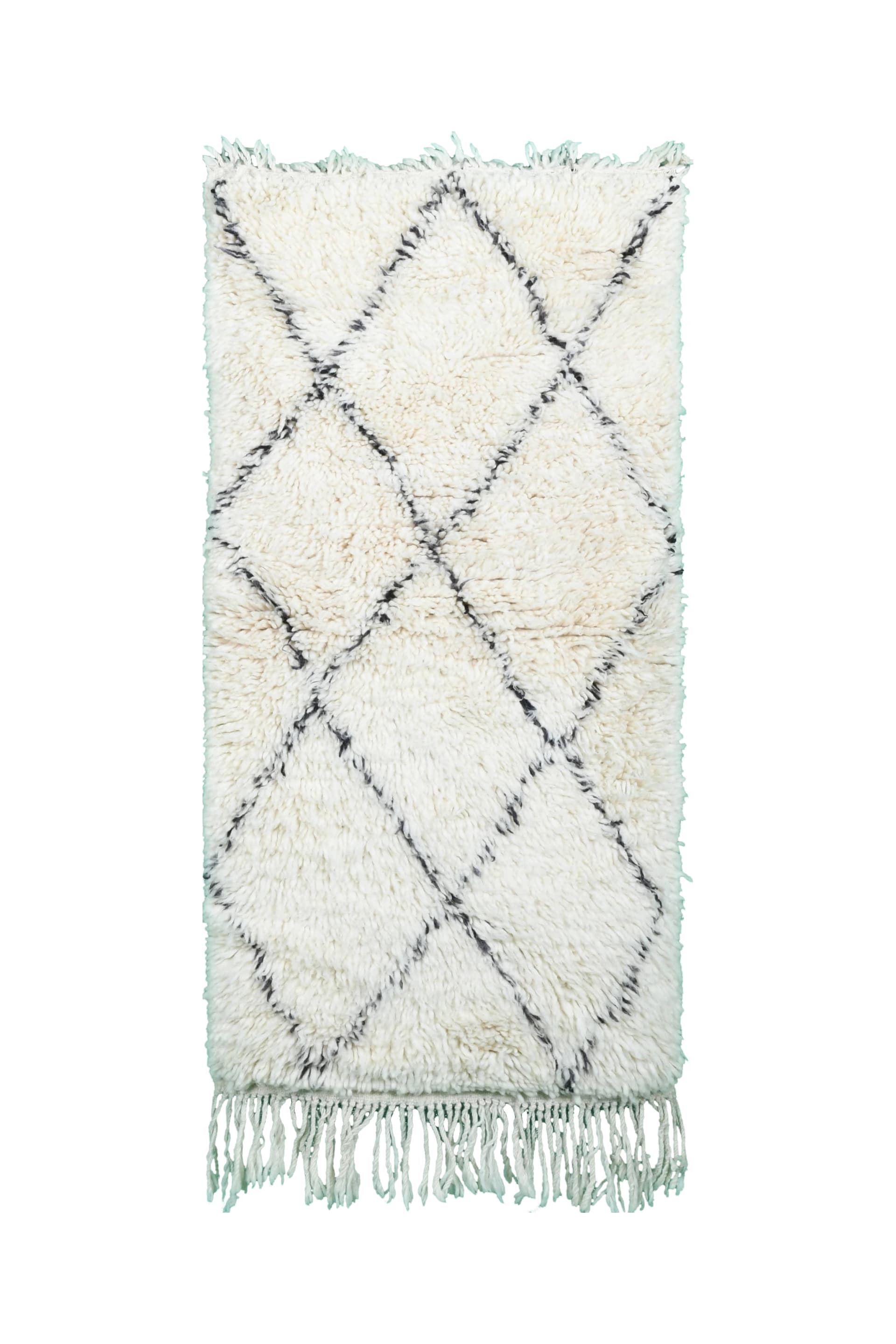 Ivory Crisscross Beni Ourain Runner Rug