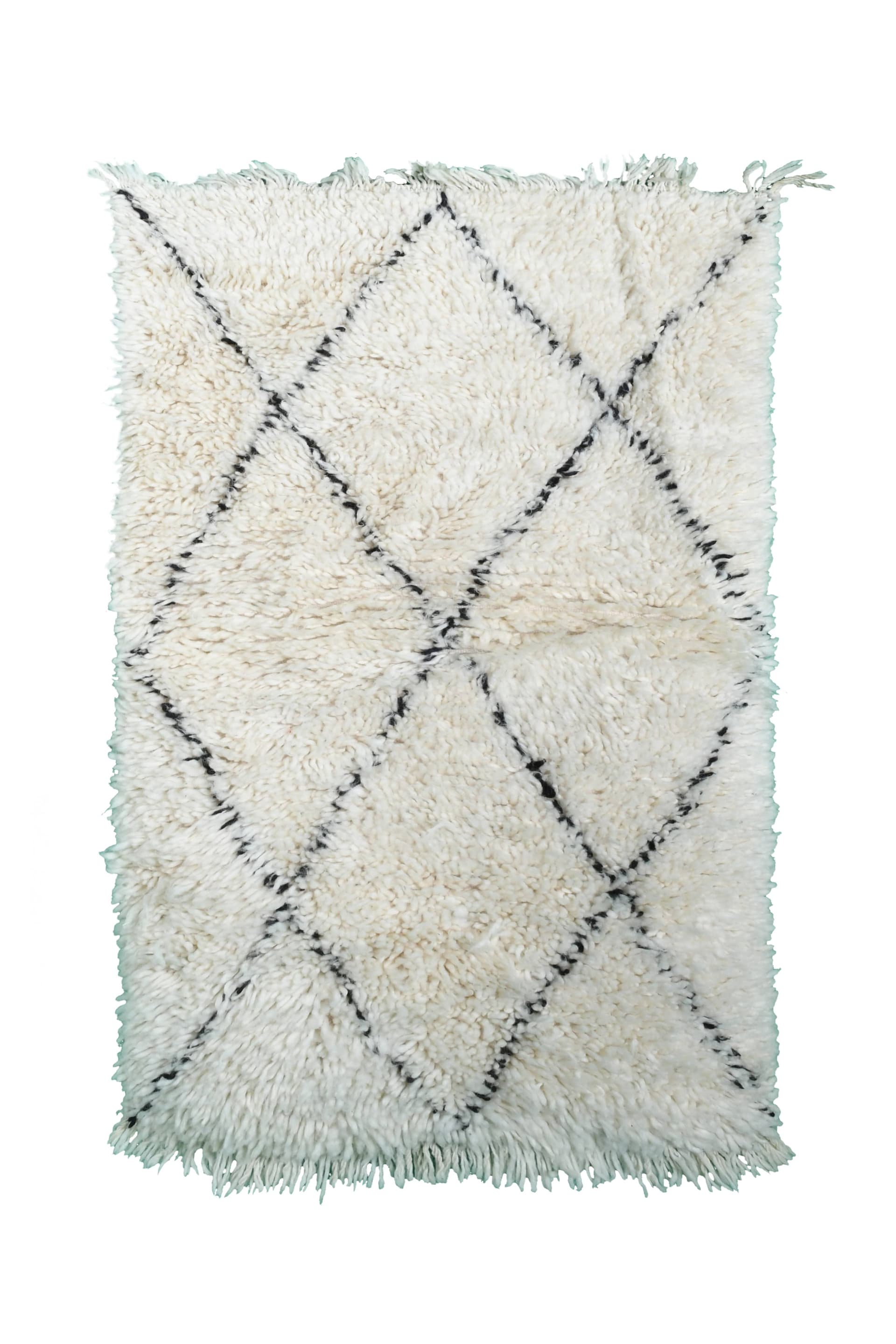 Ivory Interlock Diamond Beni Ourain Rug