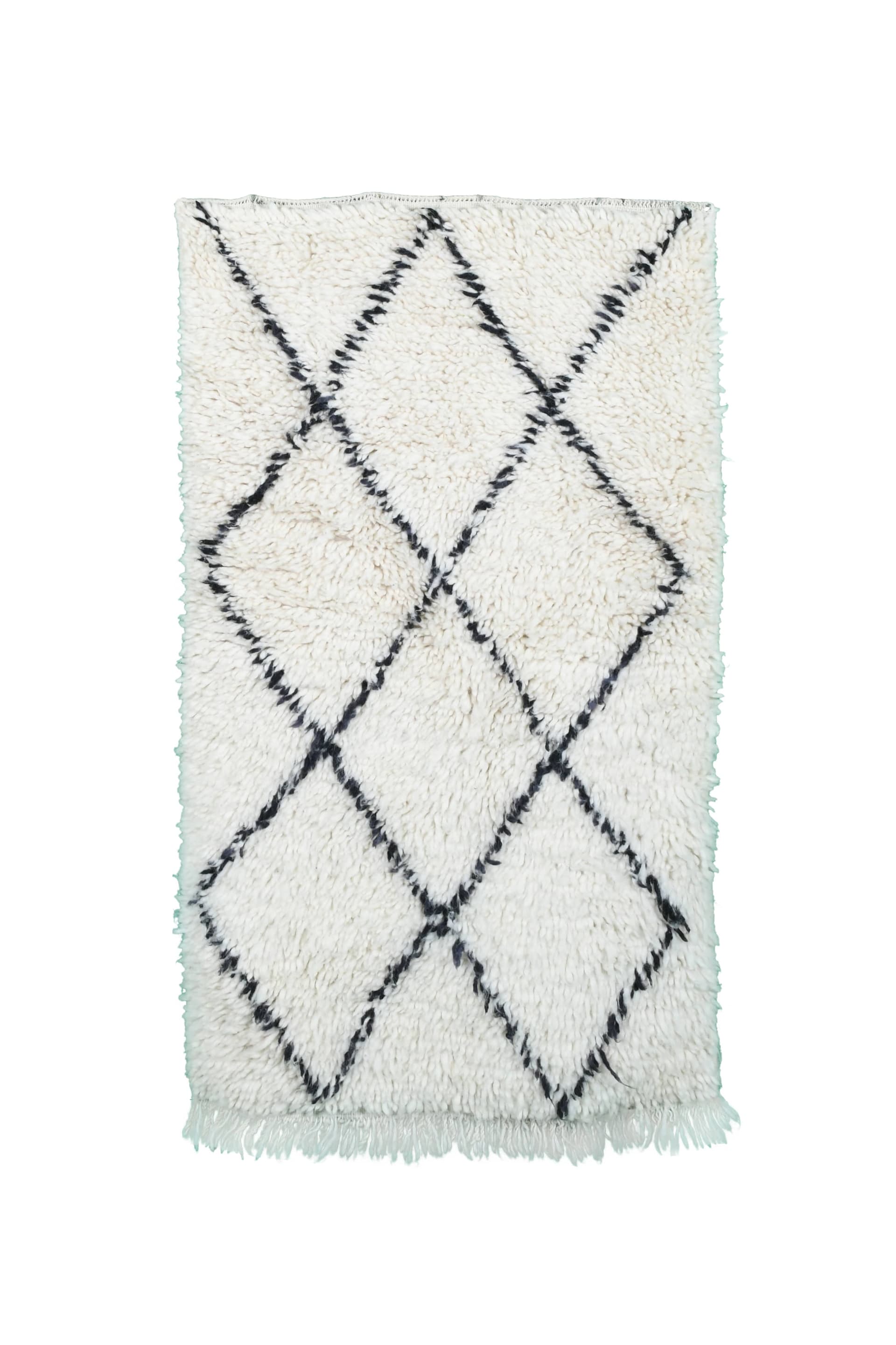Ivory Lattice Beni Ourain Rug