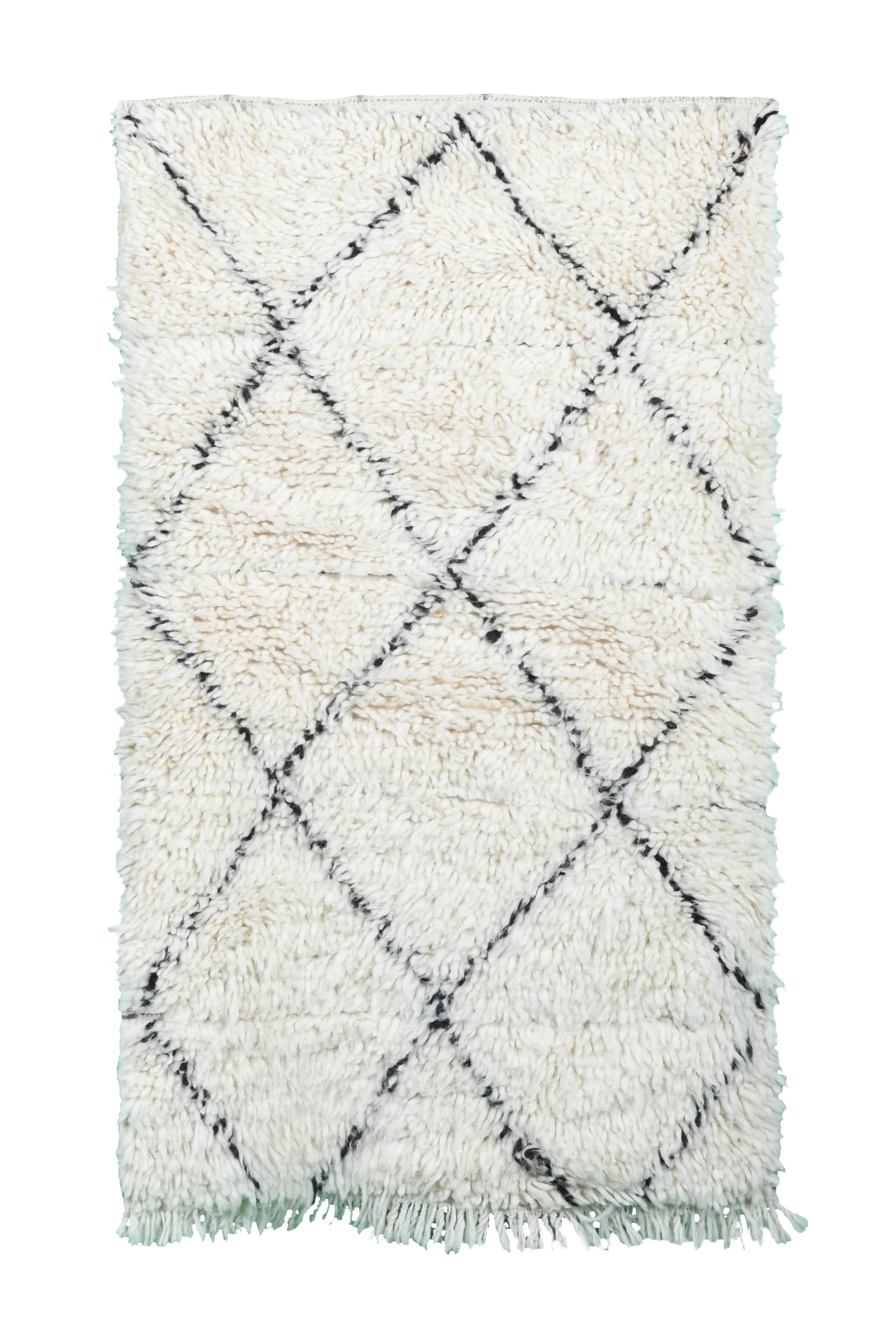 Ivory Crossing Line Beni Ourain Rug