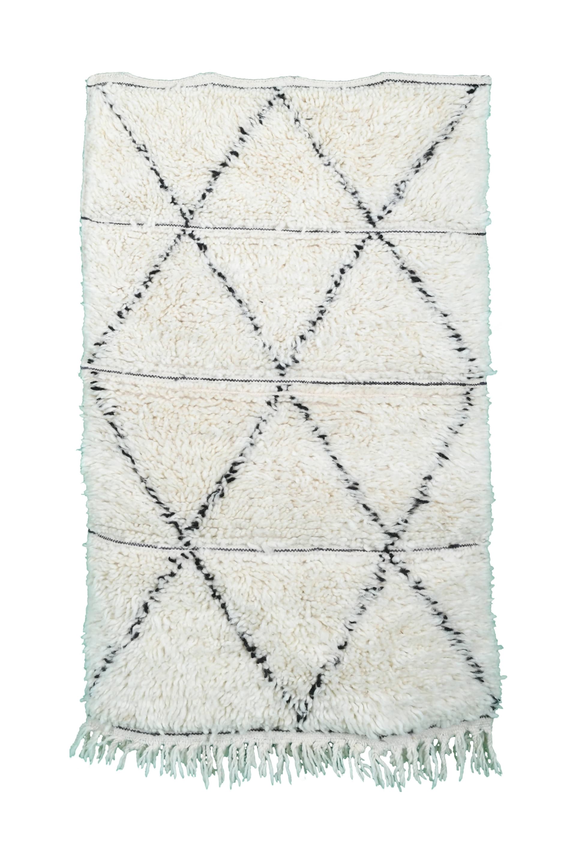 Ivory Split Diamond Beni Ourain Rug