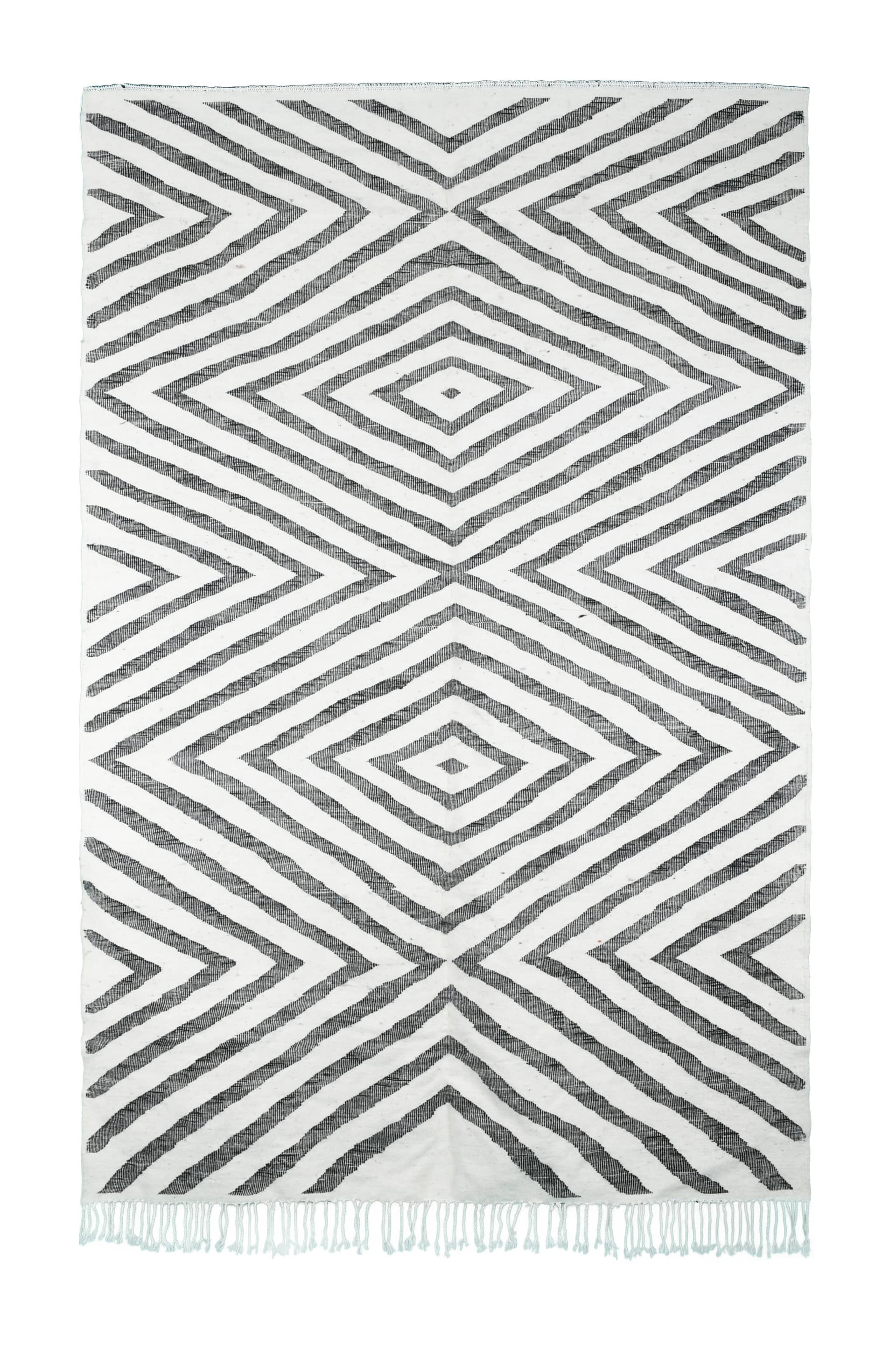 Ivory X-Diamond Kilim Rug