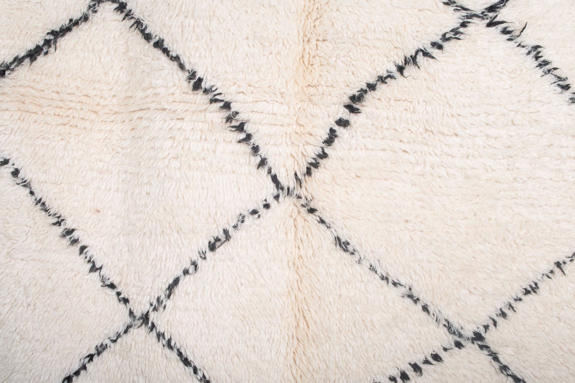 Ivory Diamond Grid Beni Ourain Rug