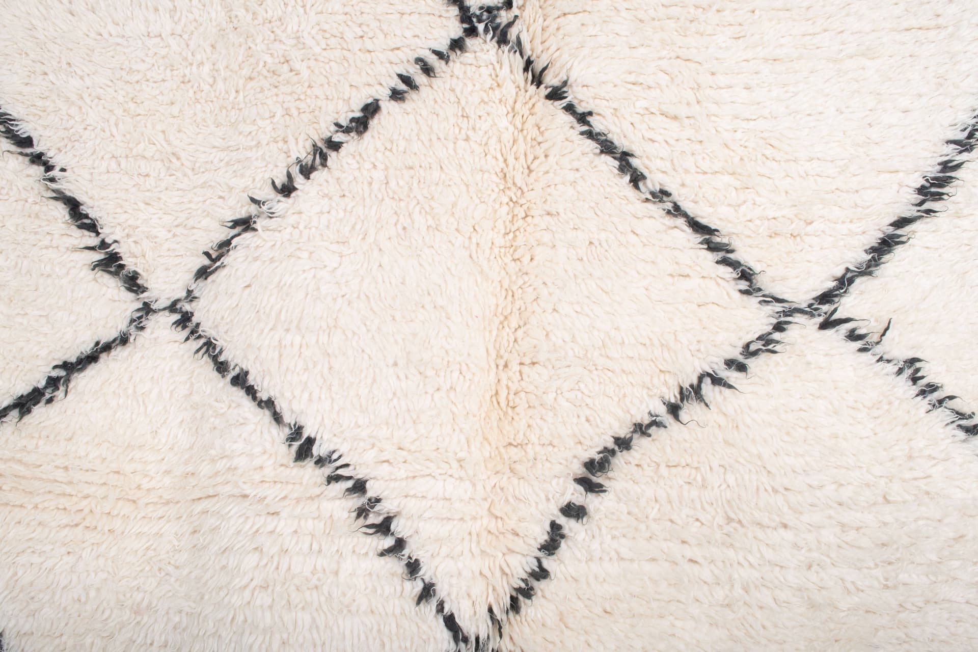 Ivory Diamond Grid Beni Ourain Rug