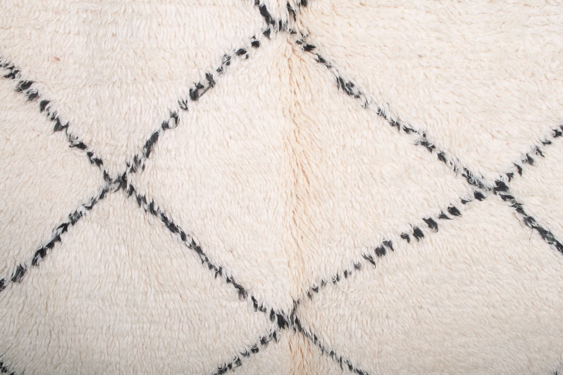 Ivory Diamond Grid Beni Ourain Rug