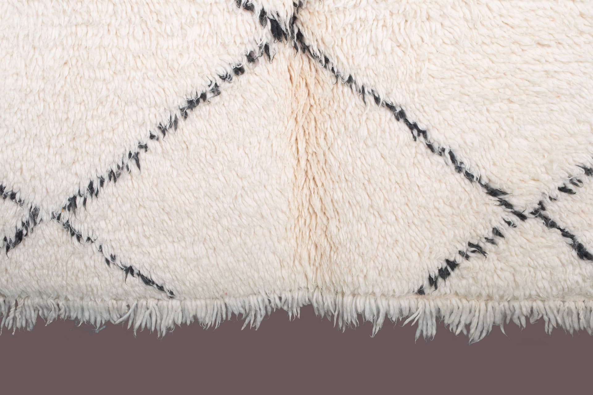 Ivory Diamond Grid Beni Ourain Rug