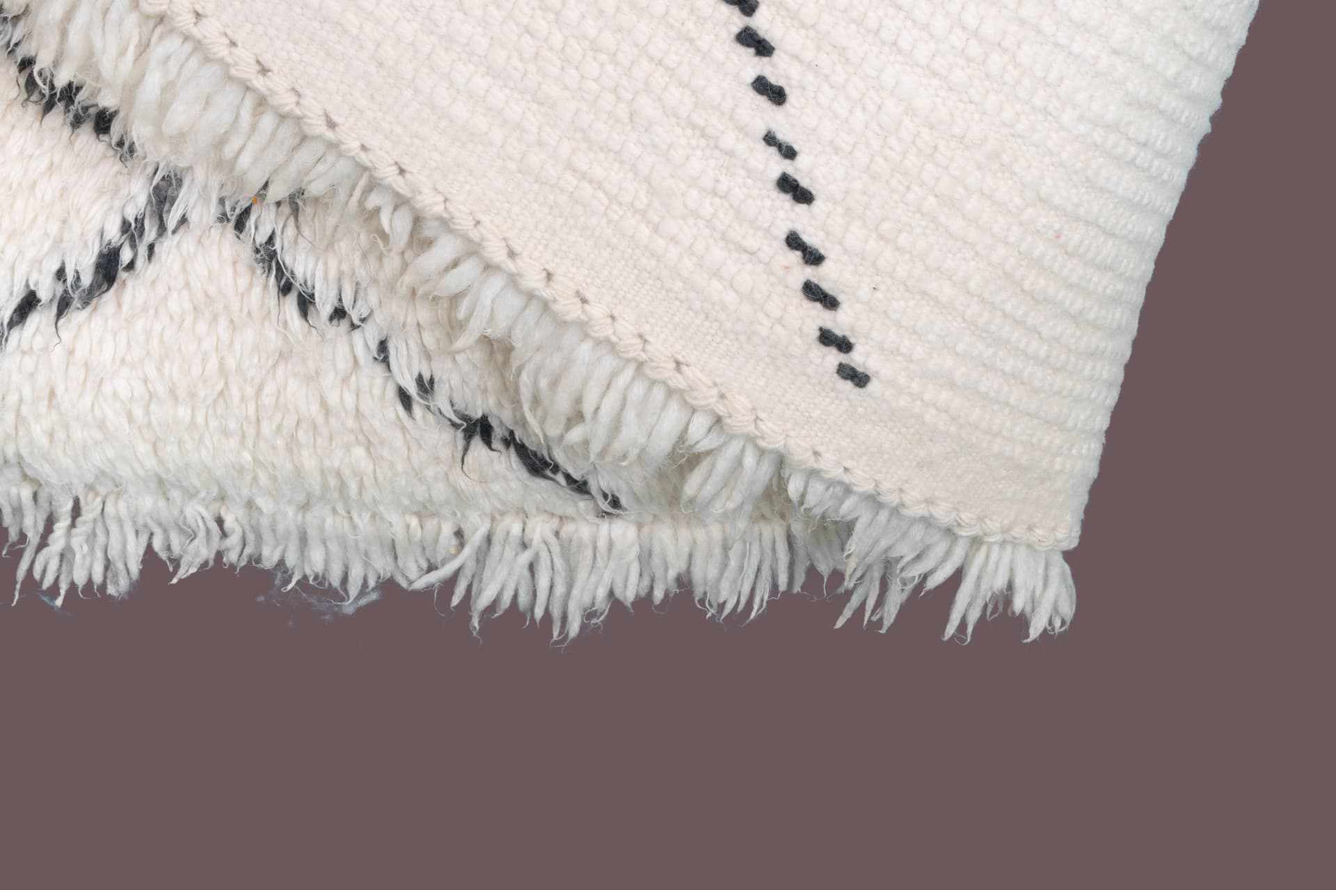 Ivory Diamond Grid Beni Ourain Rug