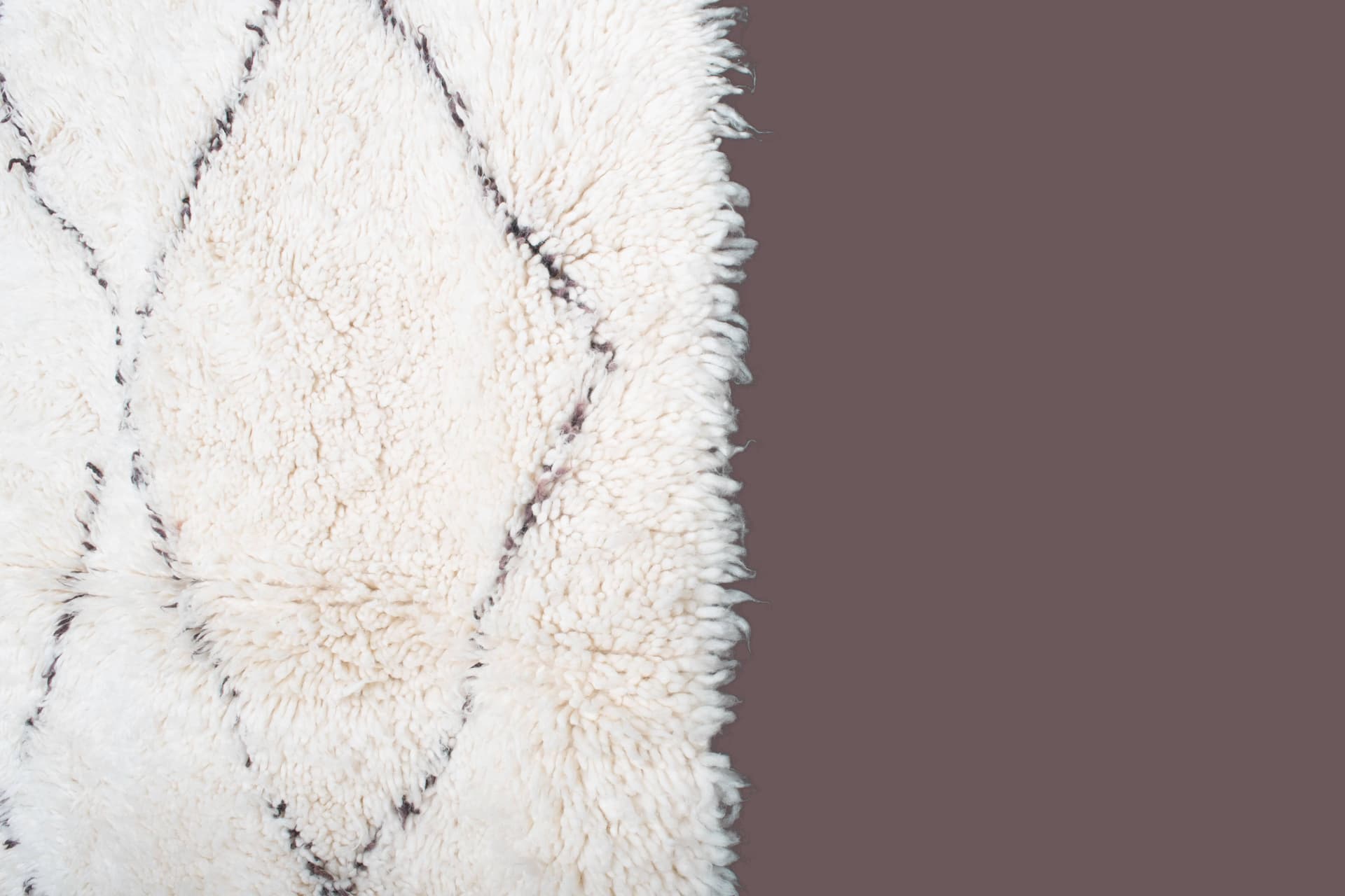 Ivory Angular Diamond Beni Ourain Rug