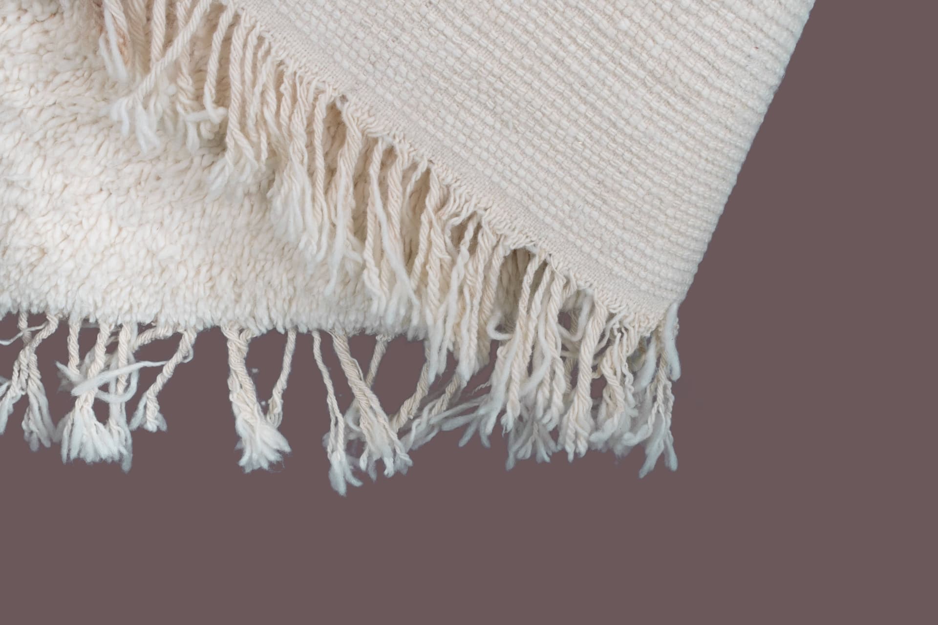 Ivory Zigzag Border Beni Ourain Rug