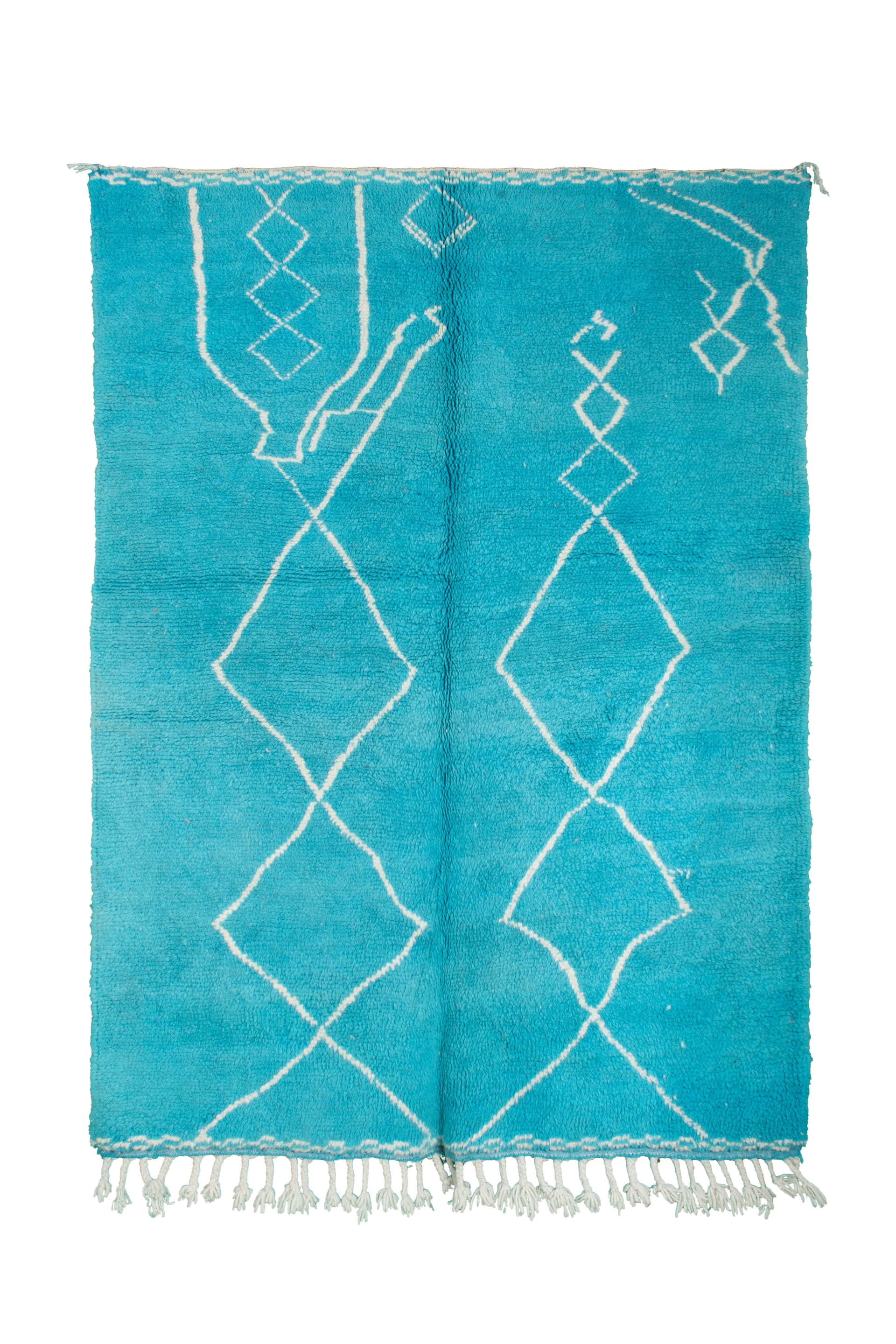 Turquoise Diamond Beni Mrirt Rug