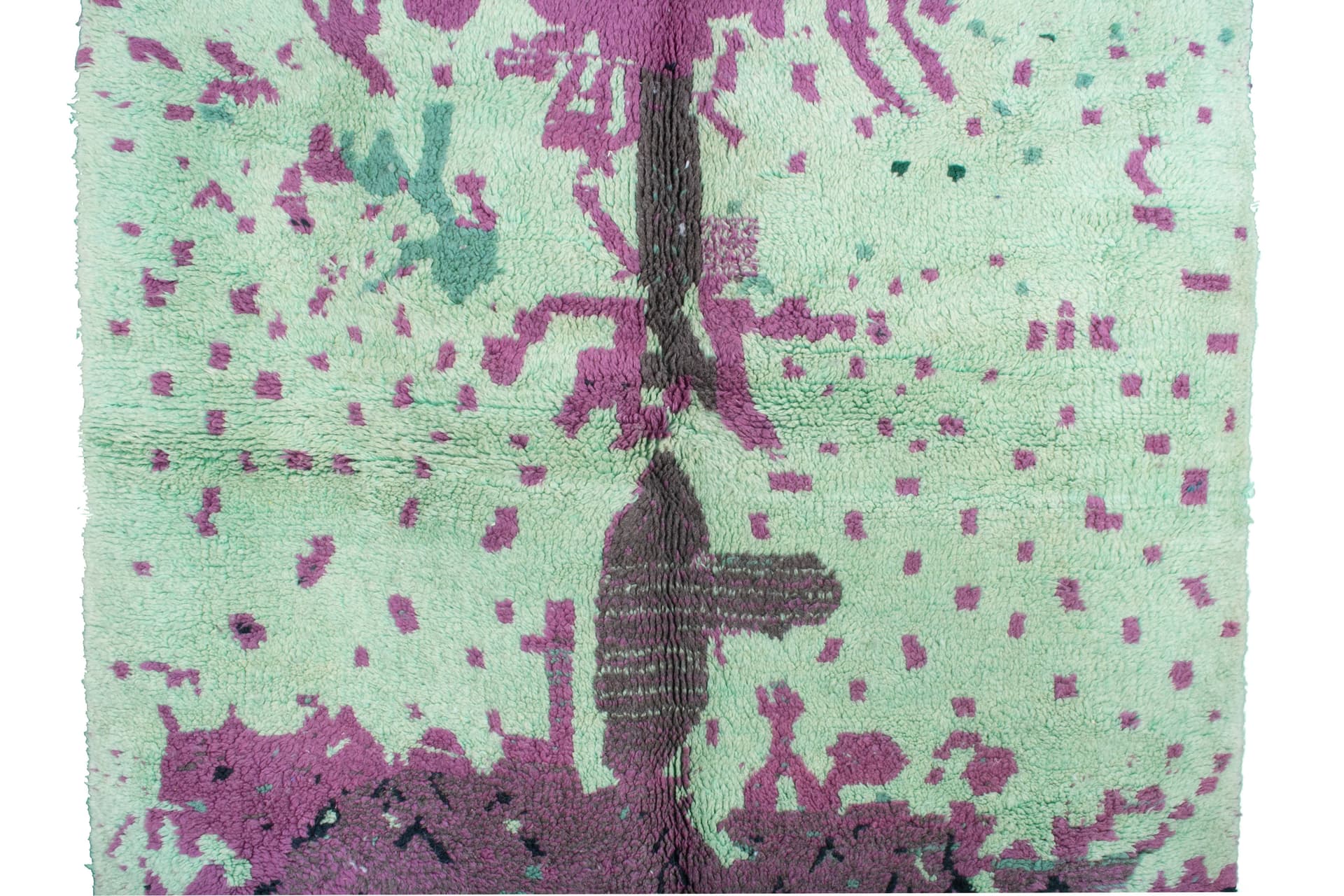 Mint Purple Abstract Beni Mrirt Rug