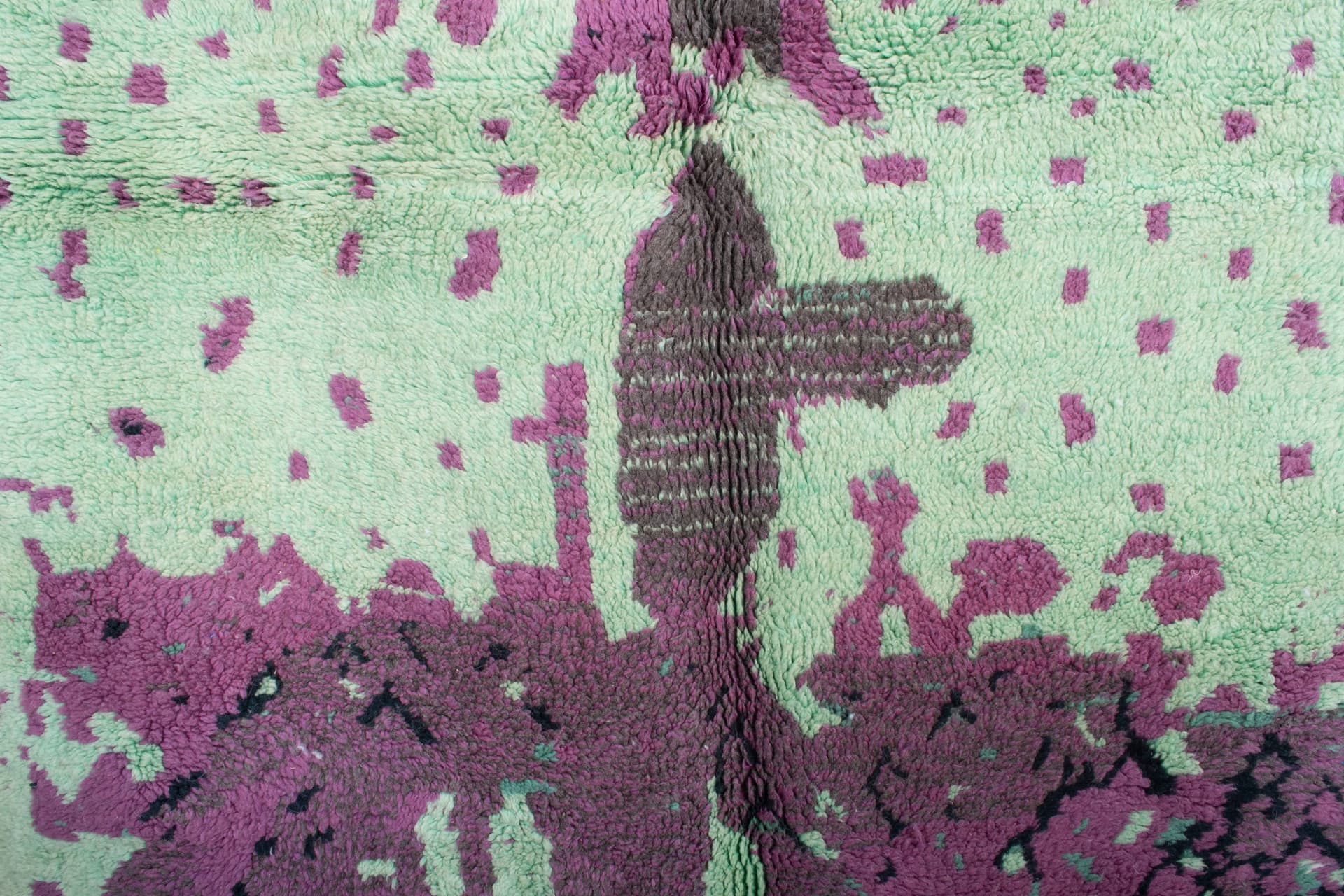 Mint Purple Abstract Beni Mrirt Rug