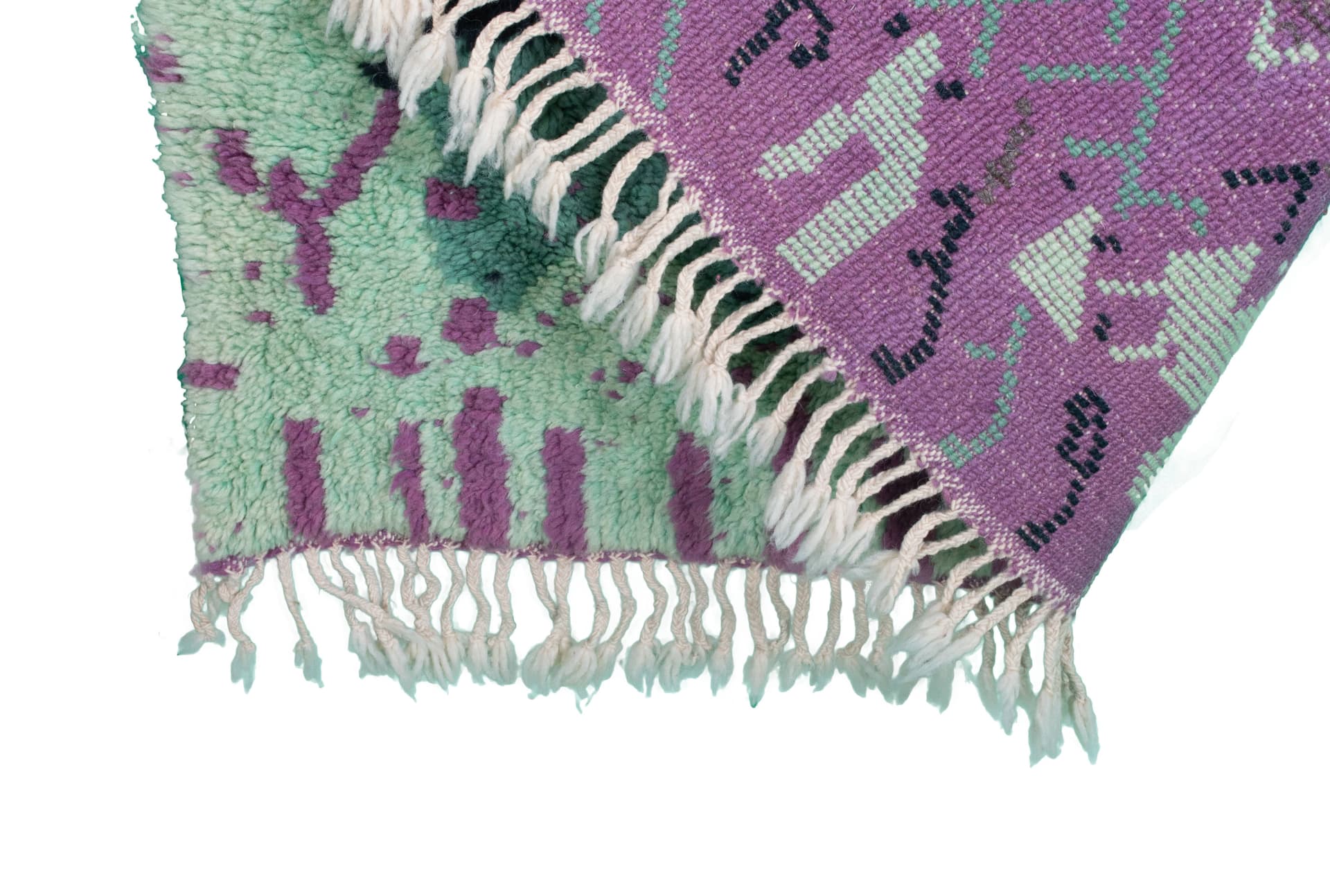 Mint Purple Abstract Beni Mrirt Rug