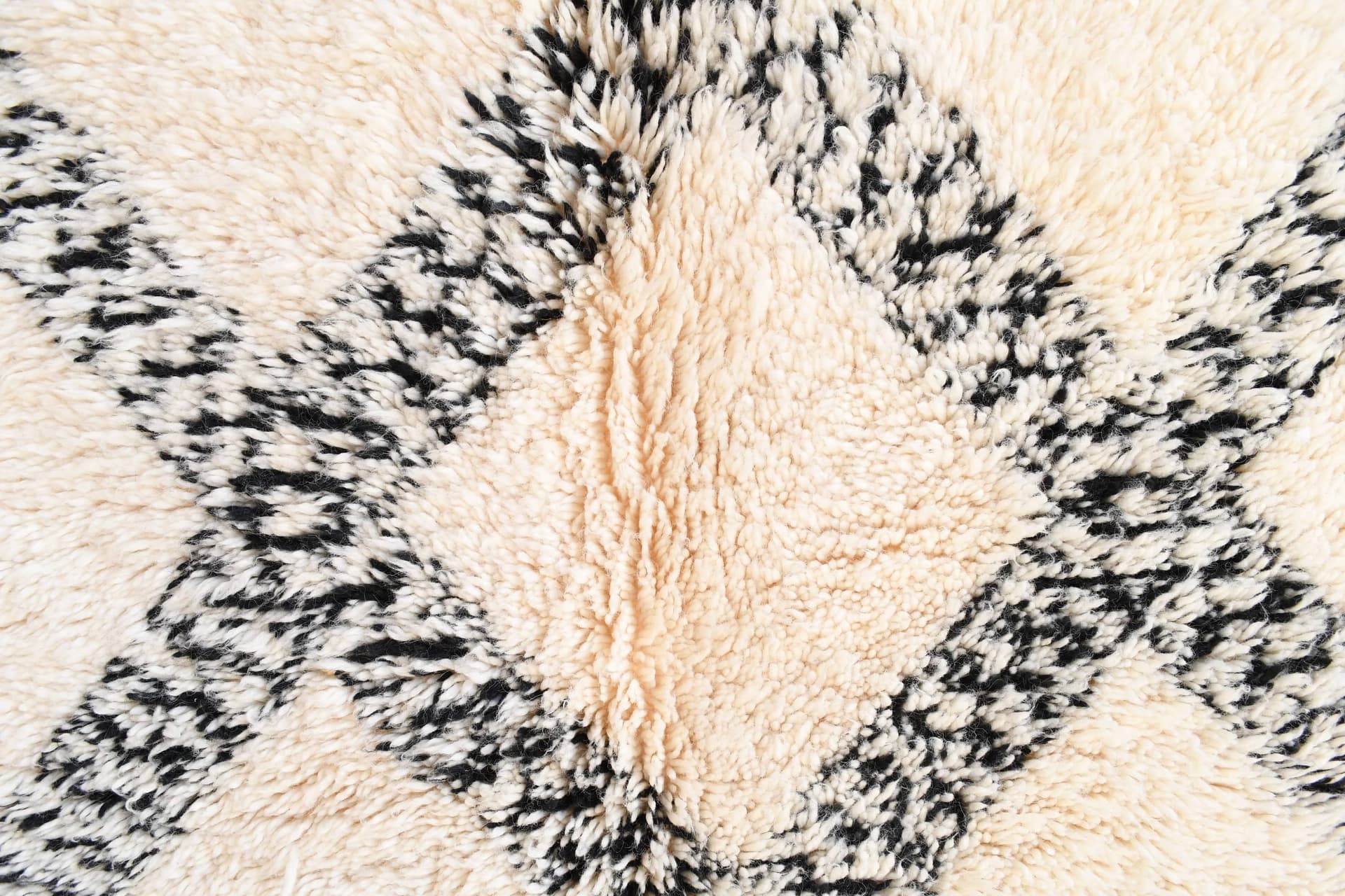 Ivory Black Net Beni Ourain Rug