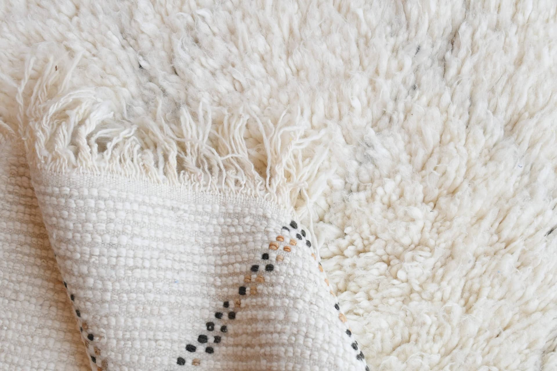 Ivory Angular Line Beni Ourain Rug