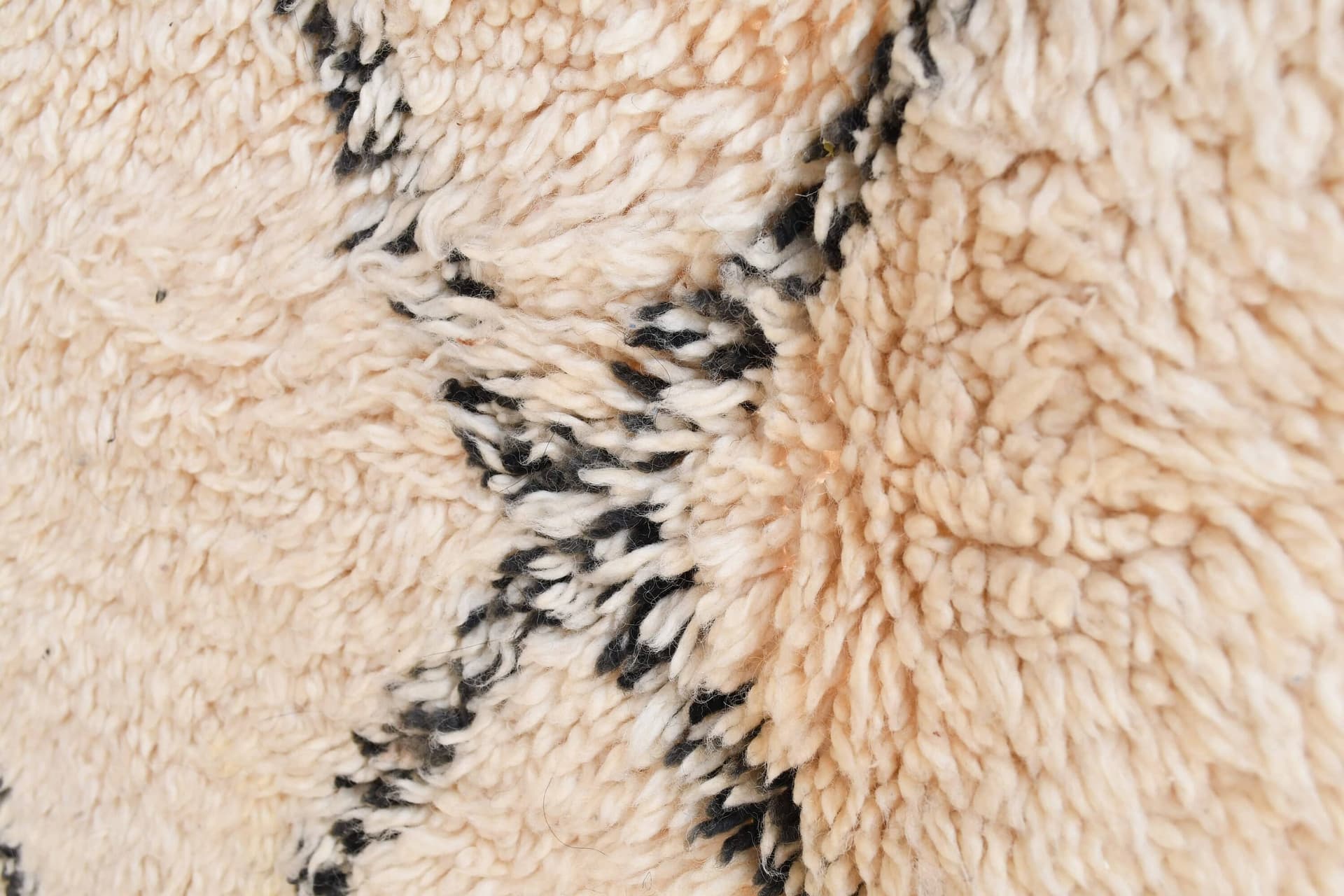 Ivory Black Diamond Fringe Rug