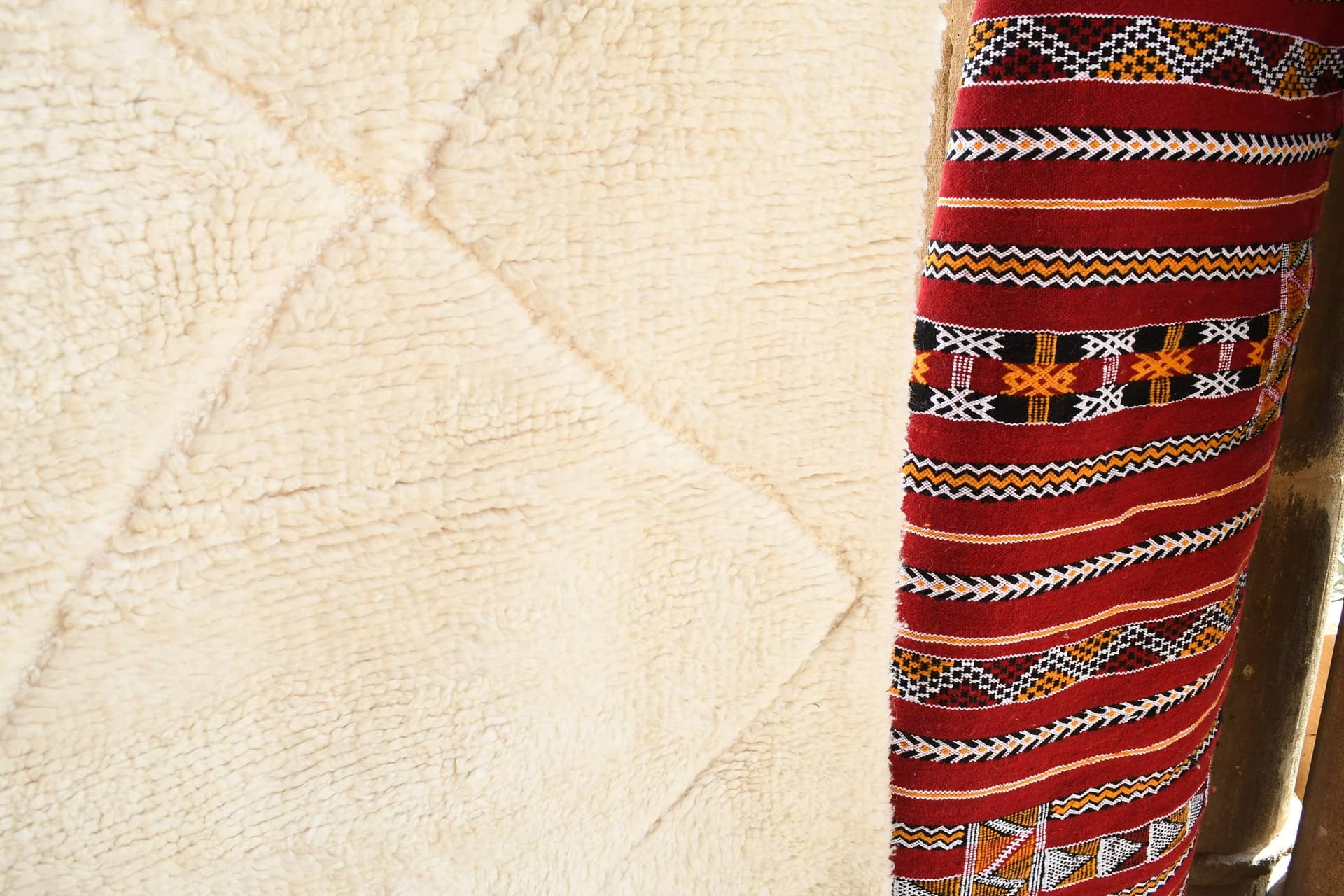Ivory Large Diamond Beni Ourain Rug