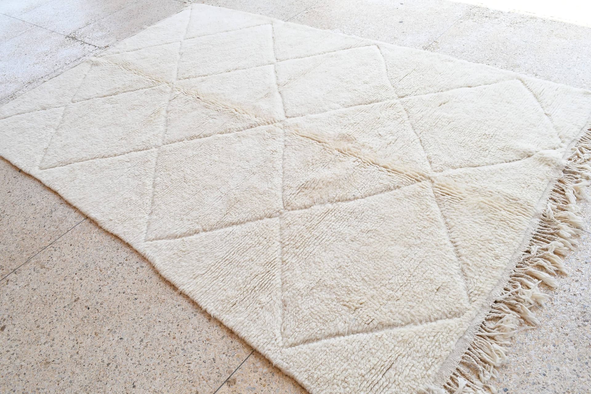 Ivory Large Diamond Beni Ourain Rug