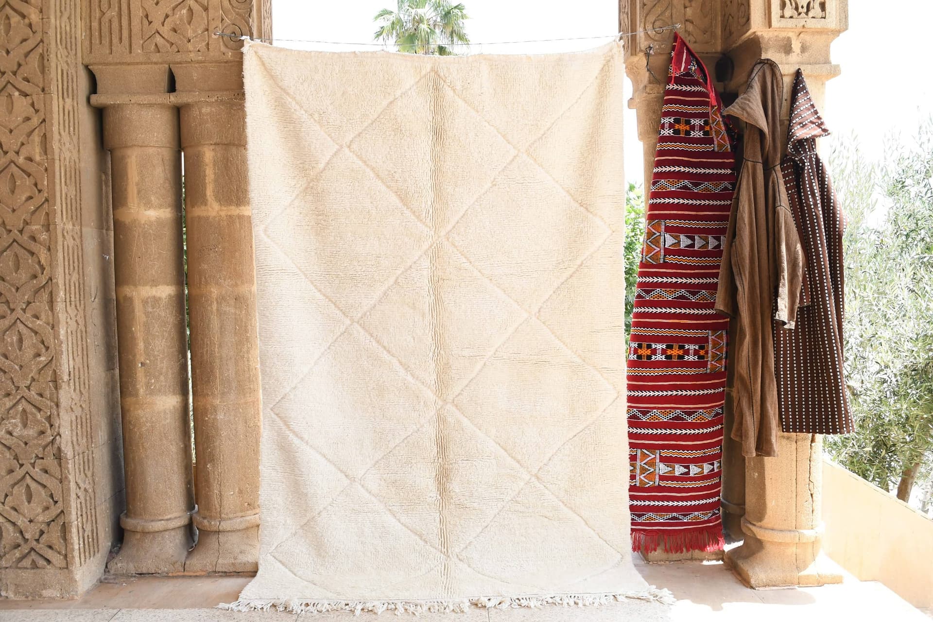 Ivory Large Diamond Beni Ourain Rug