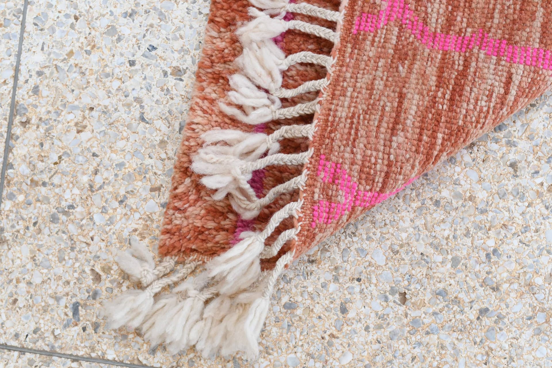 Rust Pink Striped Mrirt Rug