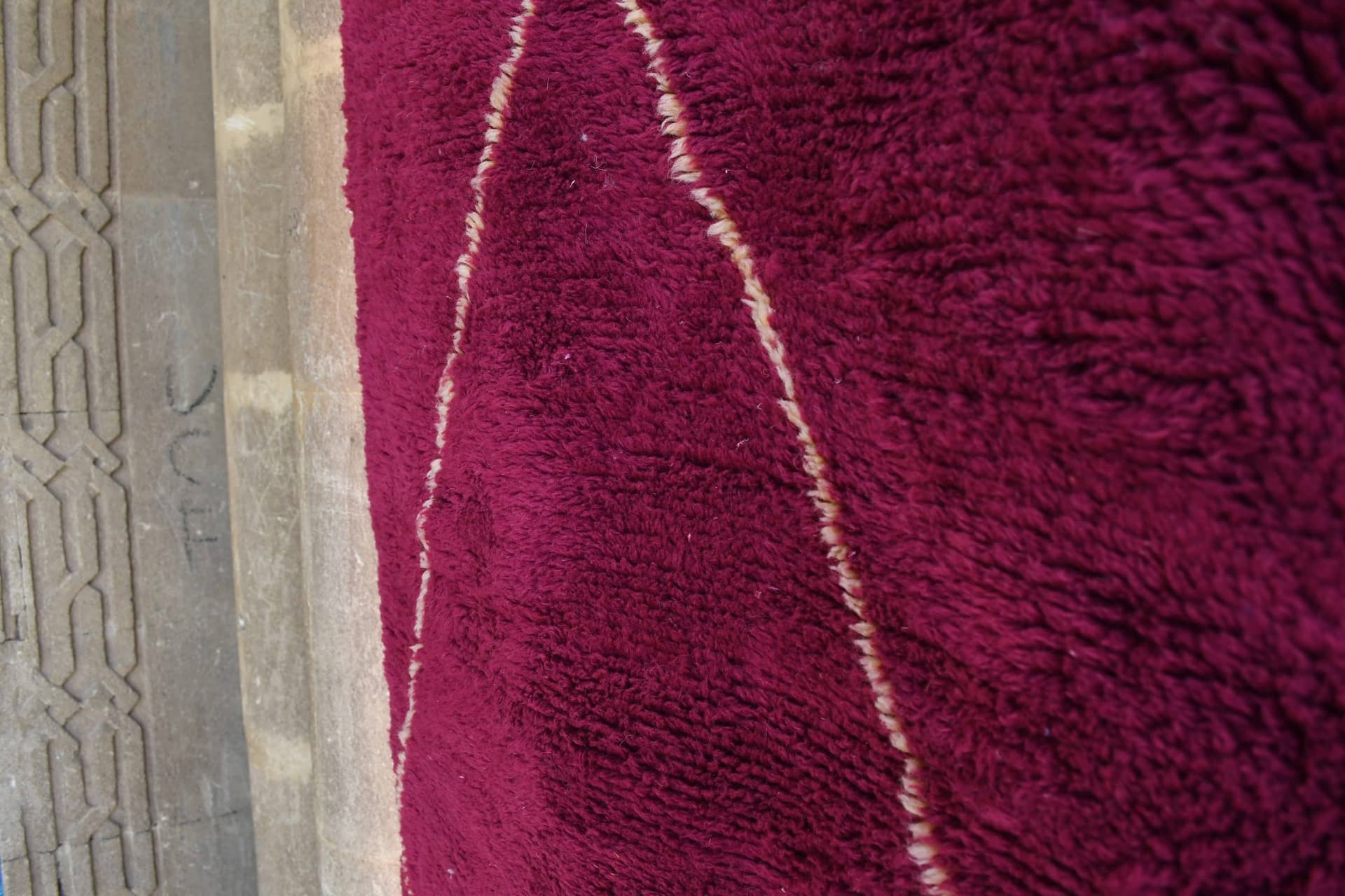 Burgundy Diamond Beni Ourain Rug