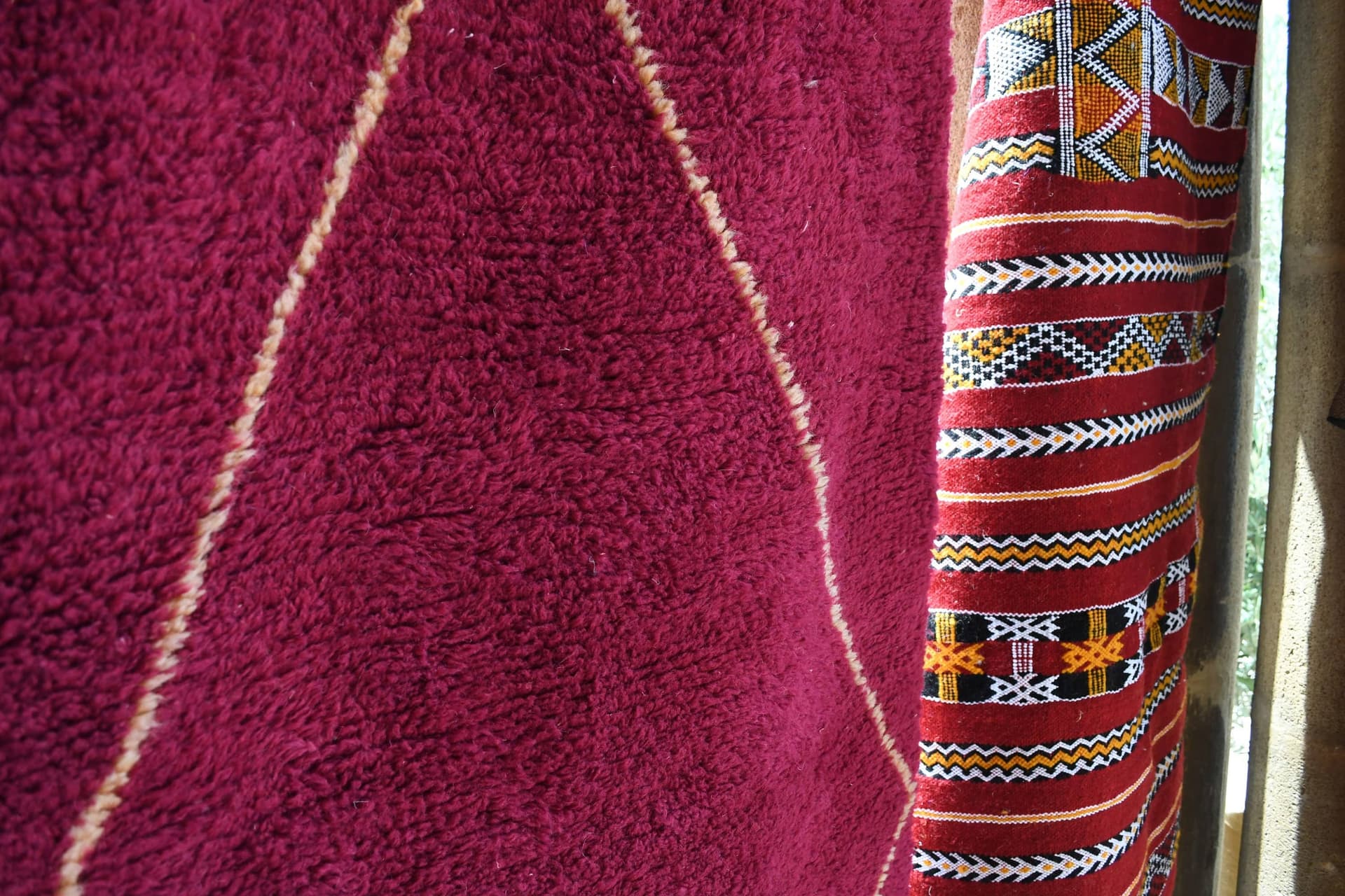 Burgundy Diamond Beni Ourain Rug