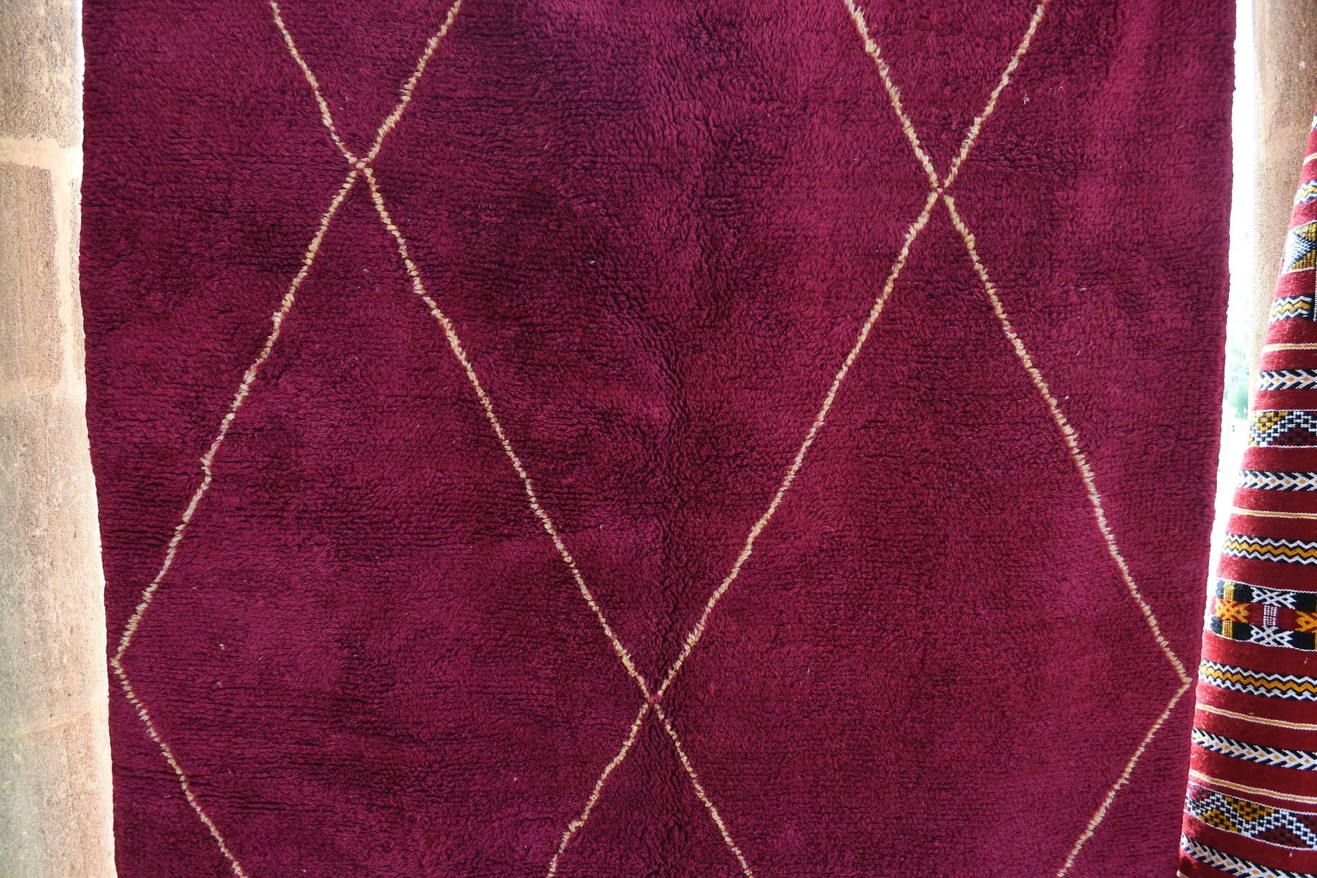 Burgundy Diamond Beni Ourain Rug