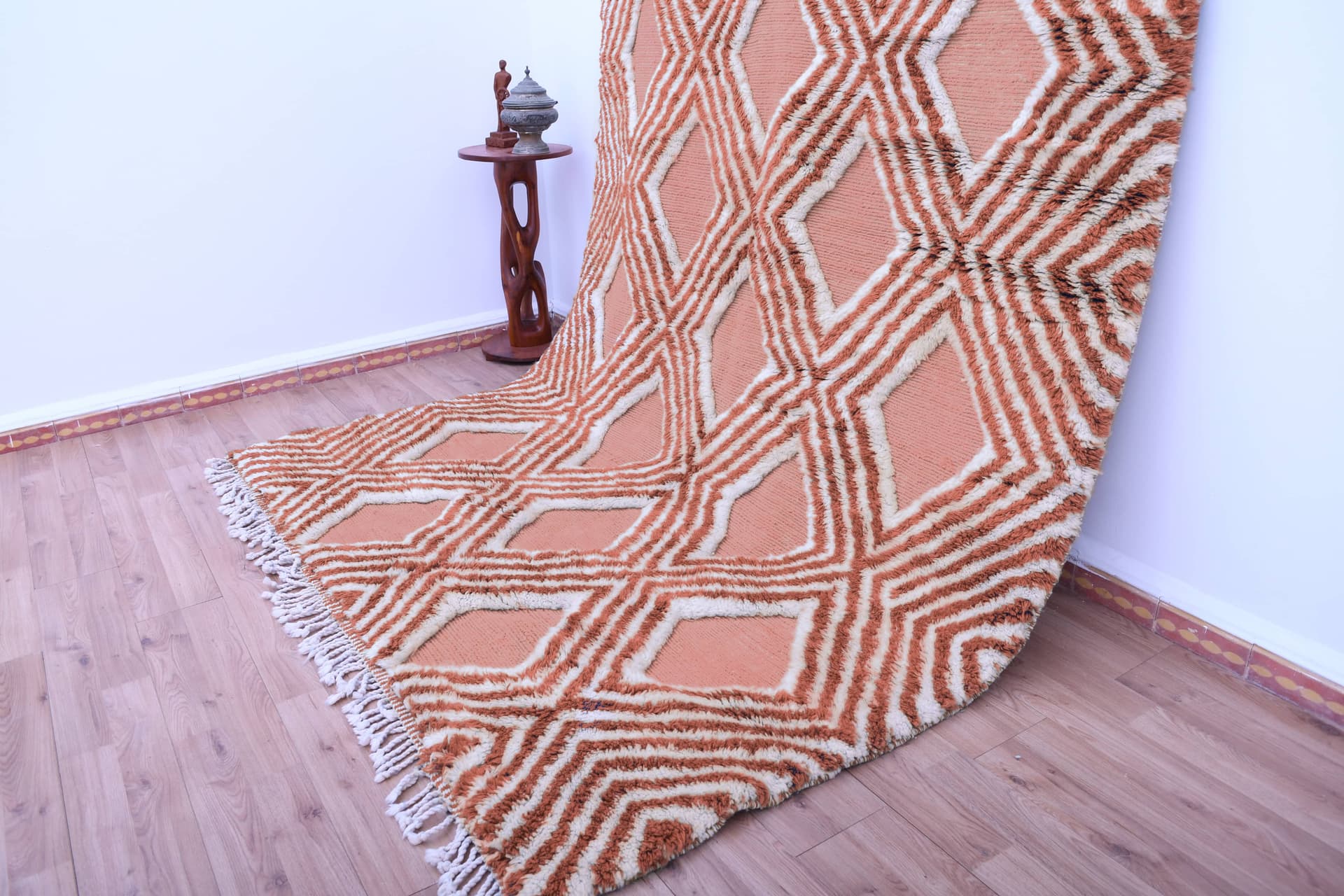 Terracotta Diamond Beni Mrirt Rug