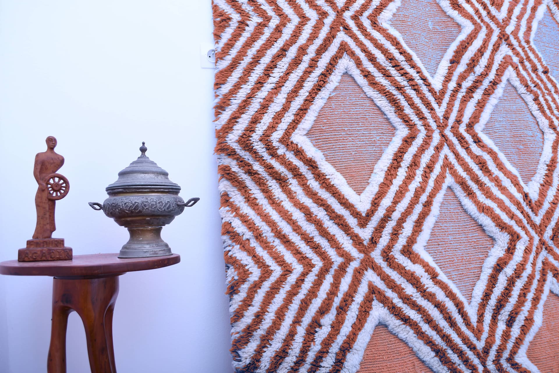 Terracotta Diamond Beni Mrirt Rug