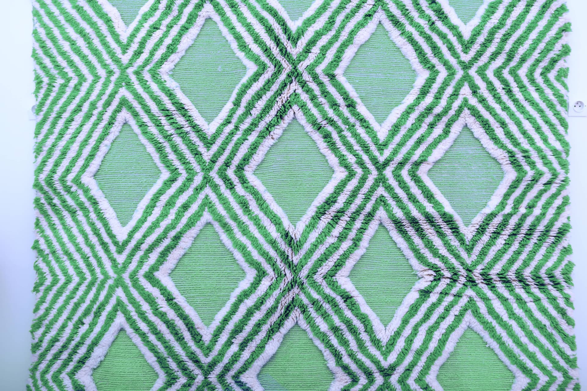 Green Diamond Grid Beni Mrirt Rug