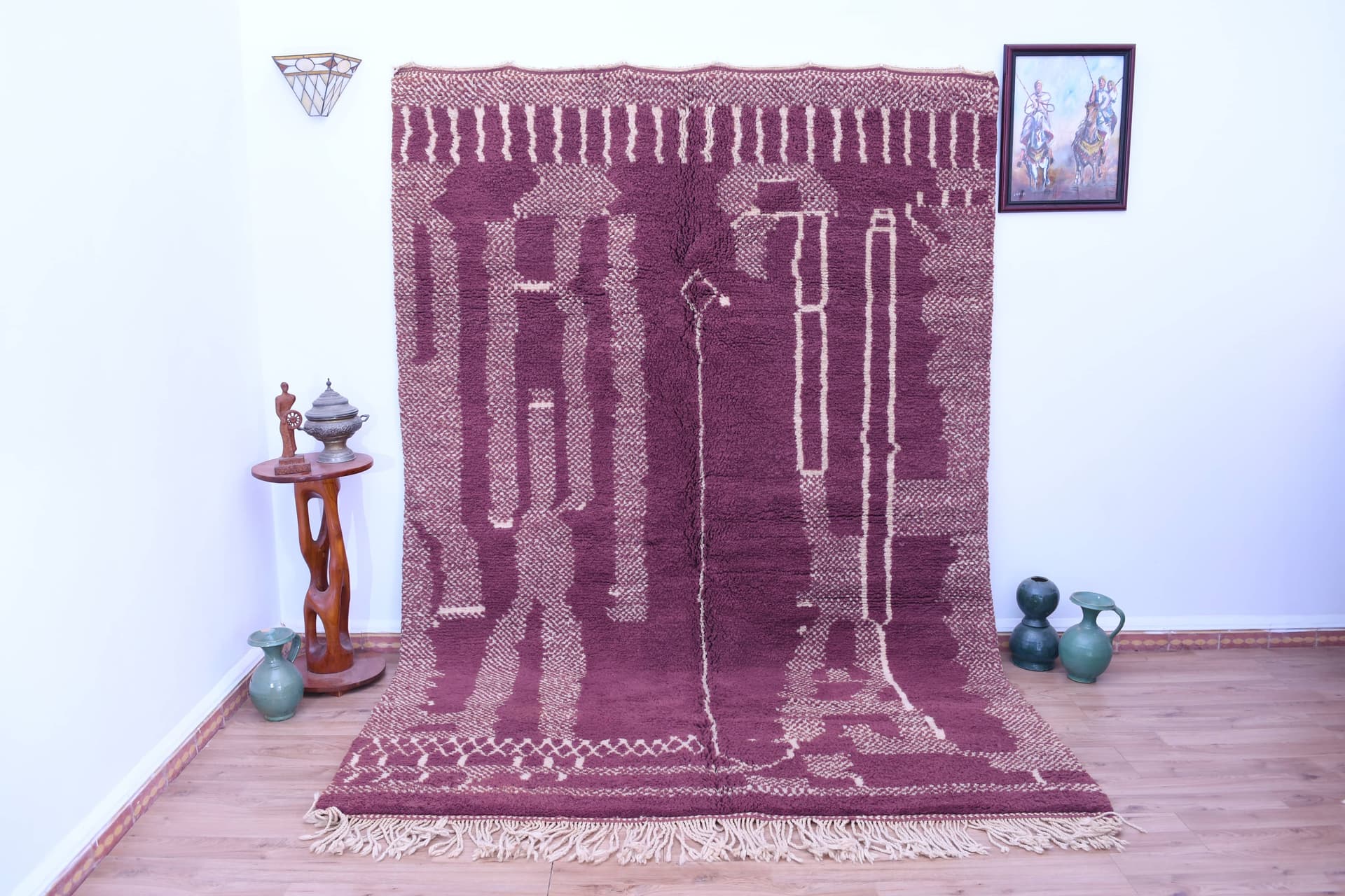 Plum Ladder Stripe Beni Mrirt Rug